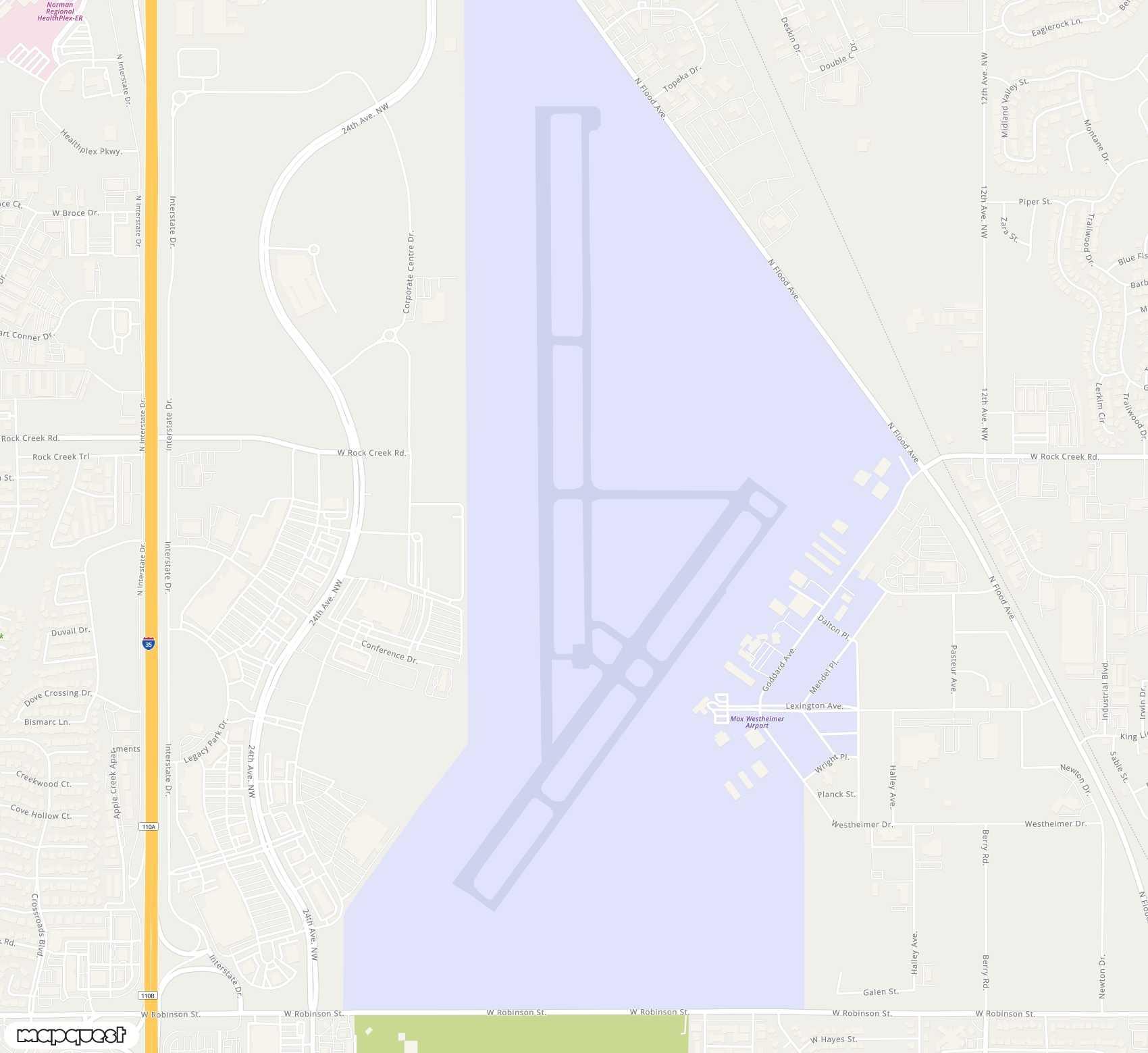 Carte de <span>Aérodrome de </span>University of Oklahoma Westheimer<span>(OUN)</span>