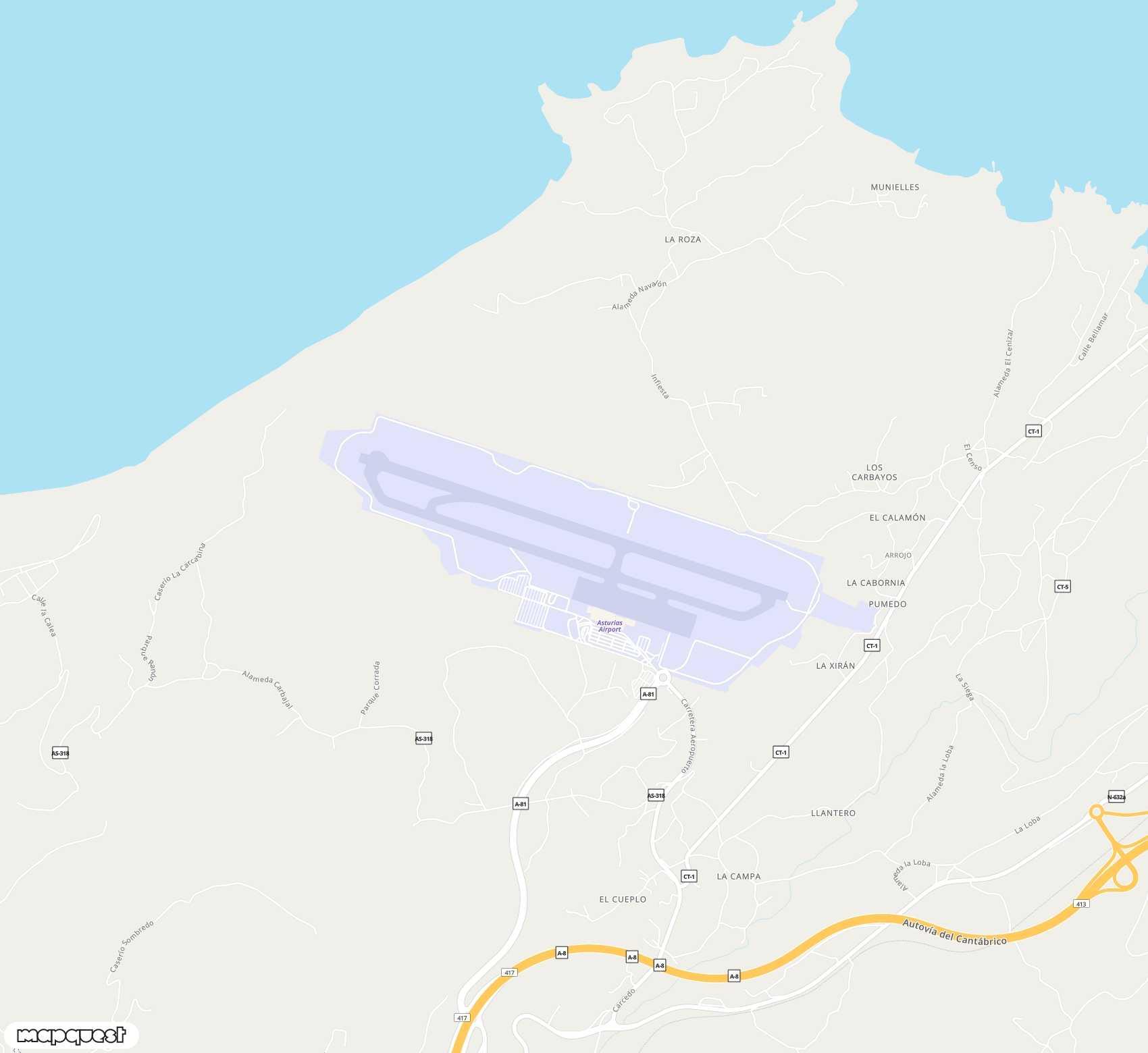 Carte de Asturias <span>airport (OVD)</span>