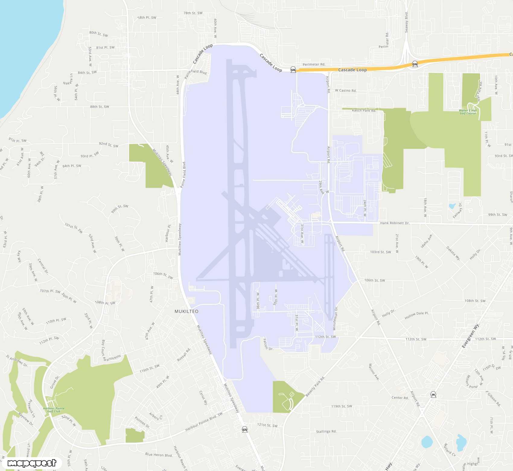 Carte de <span>Aéroport de </span>Snohomish County (Paine Field)<span>(PAE)</span>