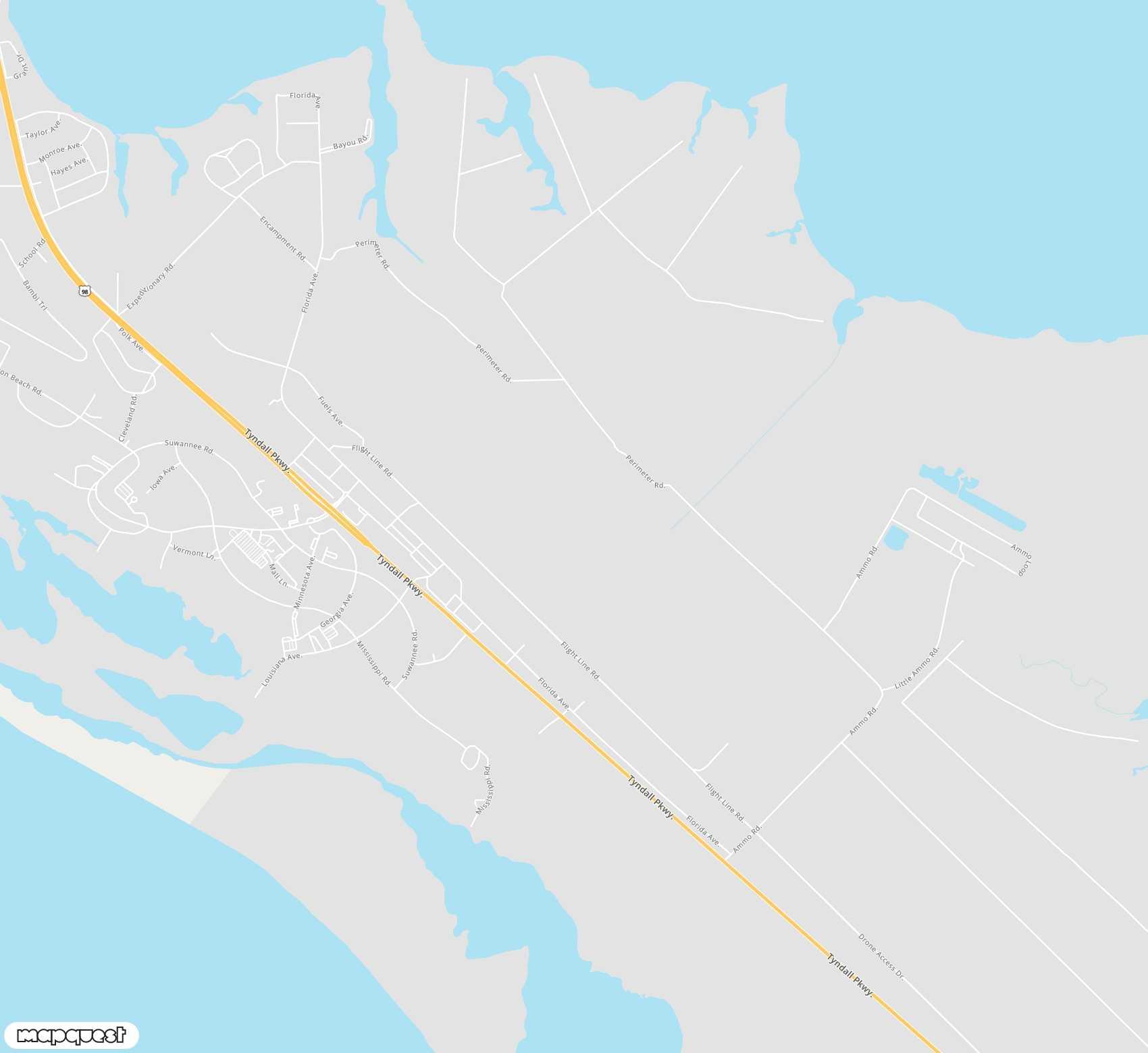 Carte de <span>Aéroport de </span>Tyndall Air Force Base<span>(PAM)</span>