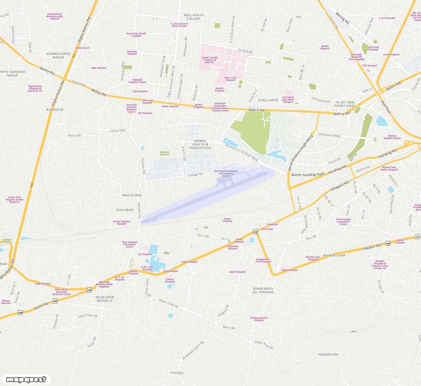 Carte de Lok Nayak Jayaprakash <span>airport (PAT)</span>