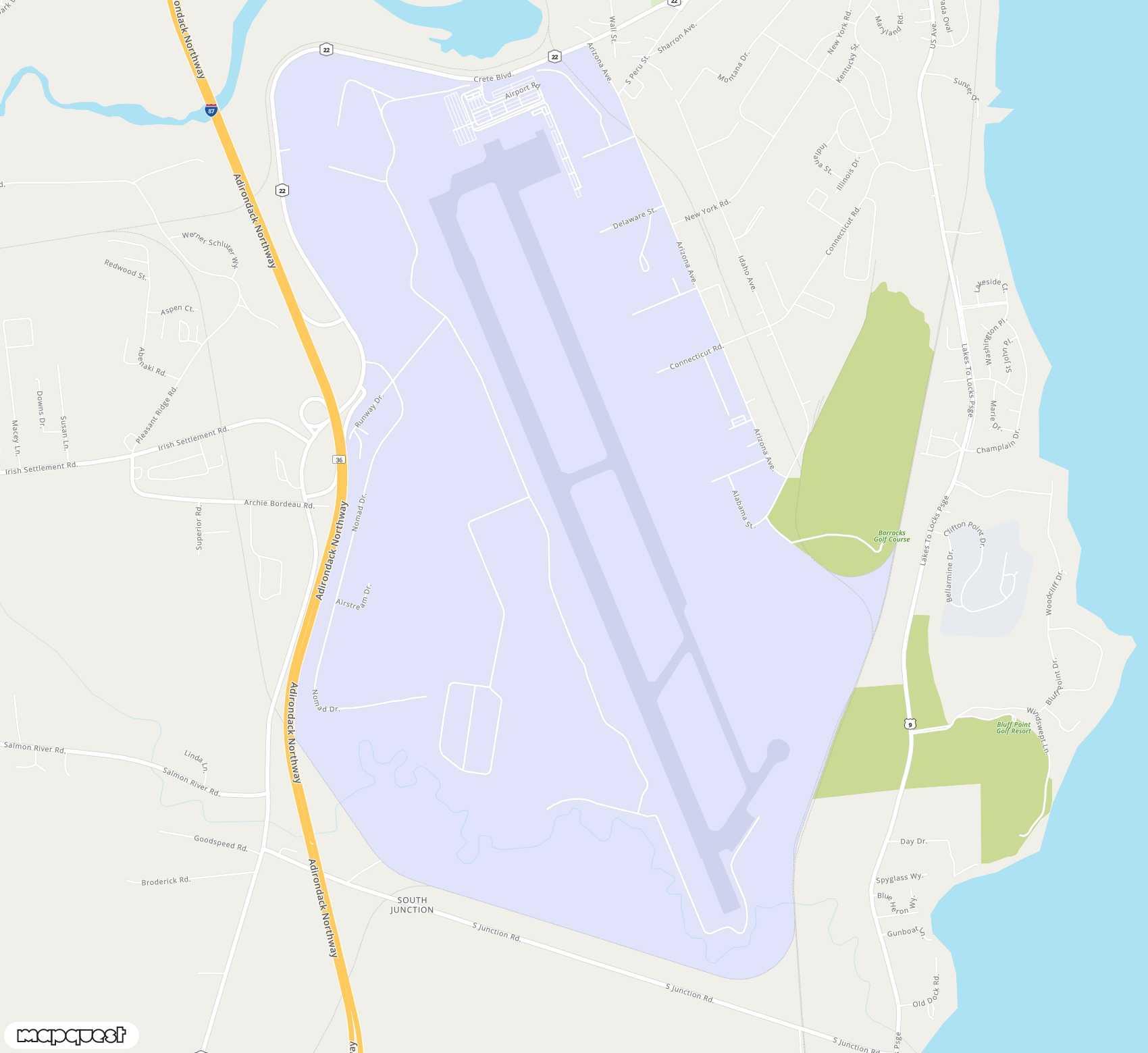 Carte de <span>Aéroport de </span>Plattsburgh<span>(PBG)</span>