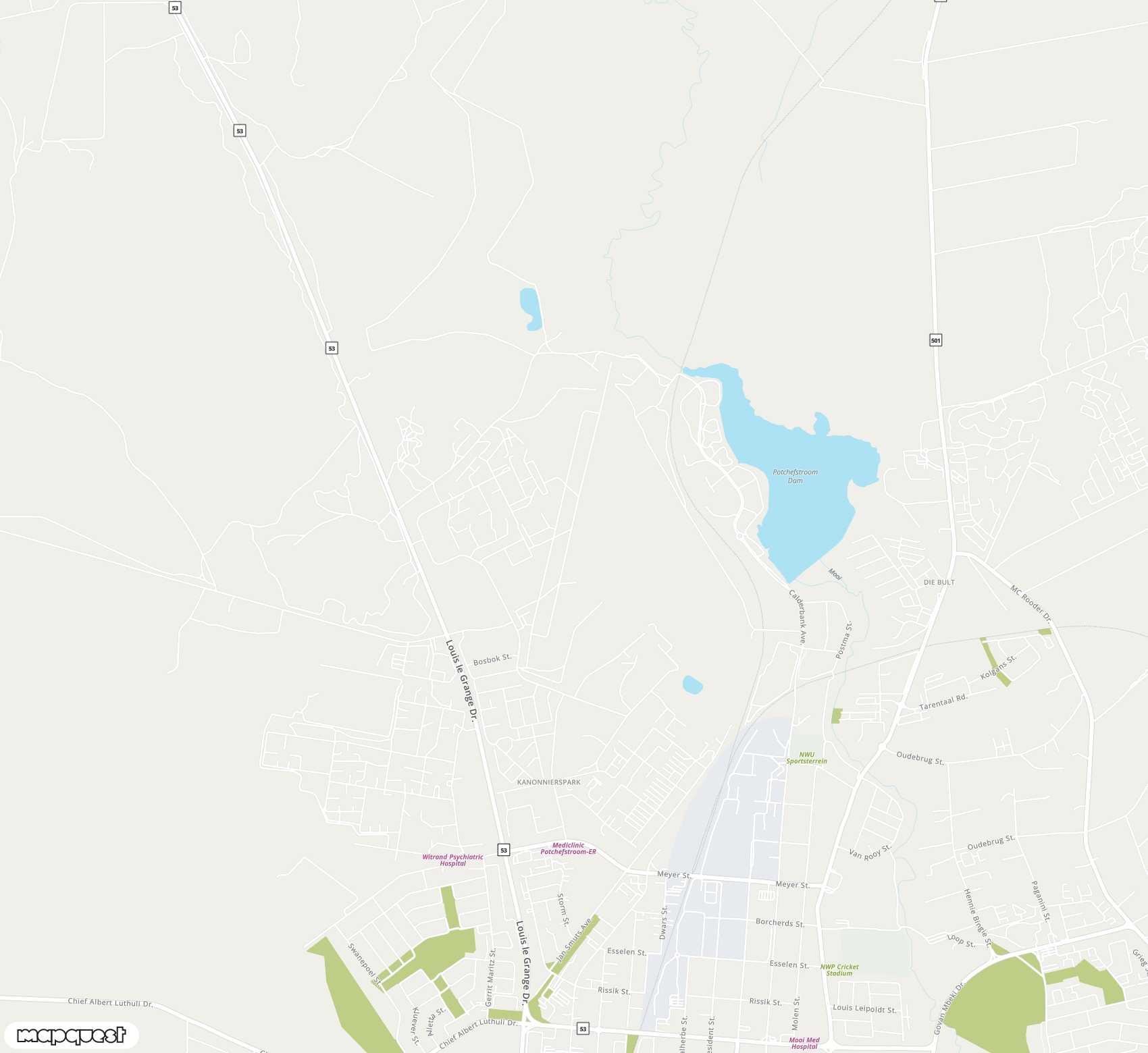 Carte de Potchefstroom <span>airport (PCF)</span>