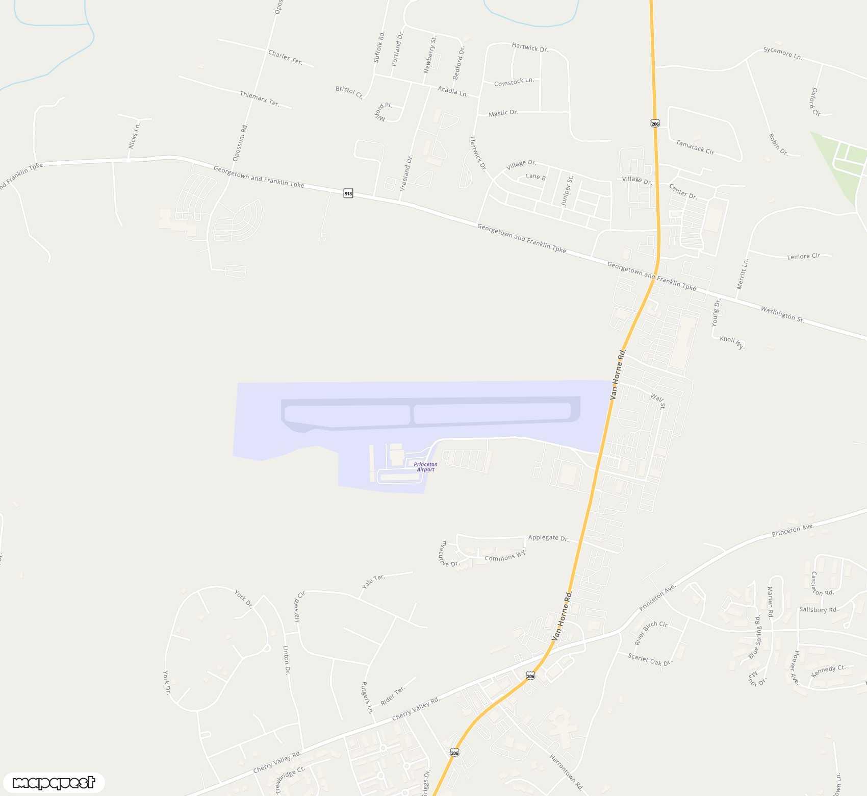 Carte de <span>Aérodrome de </span>Princeton<span>(PCT)</span>