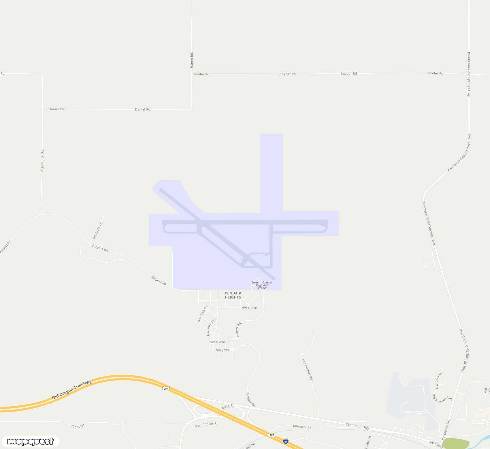 Carte de <span>Aéroport de </span>Eastern Oregon Regional At Pendleton<span>(PDT)</span>