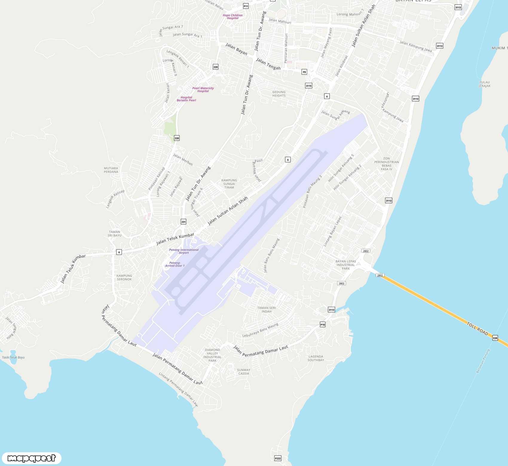Carte de Penang <span>airport (PEN)</span>