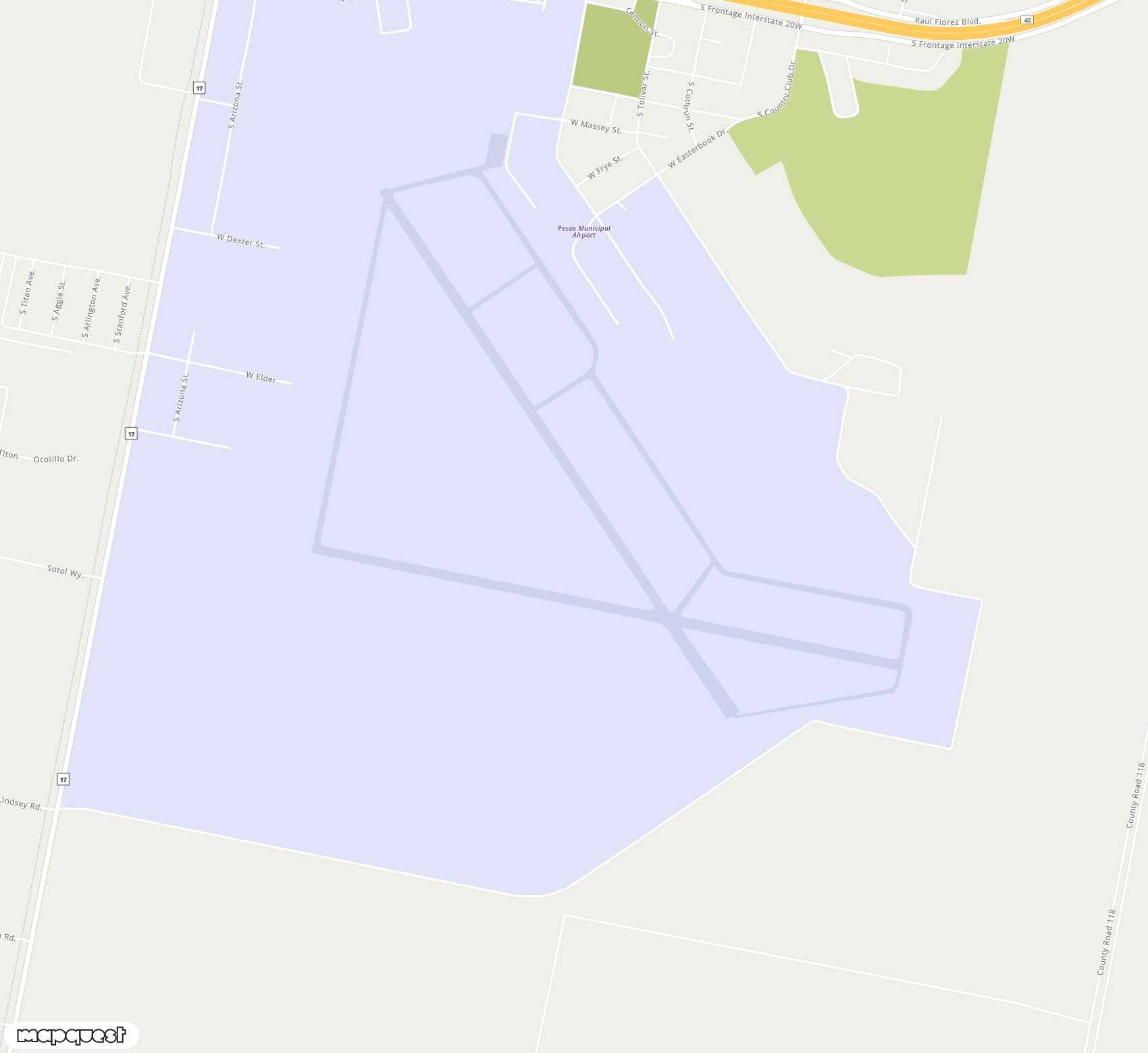 Carte de <span>Aérodrome de </span>Pecos Municipal<span>(PEQ)</span>