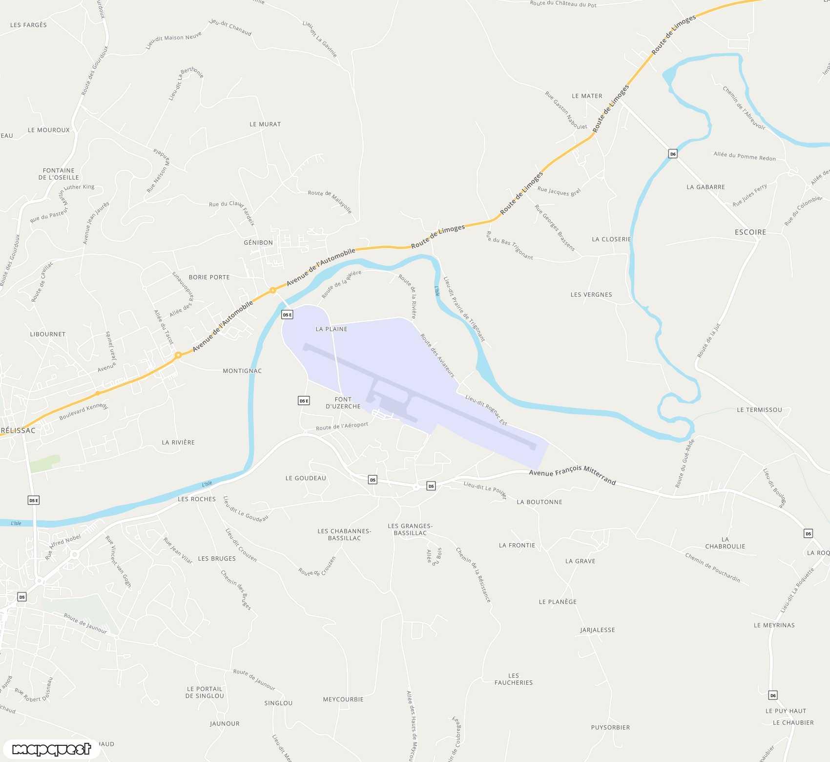 Carte de <span>Aéroport de </span>Périgueux-Bassillac<span>(PGX)</span>