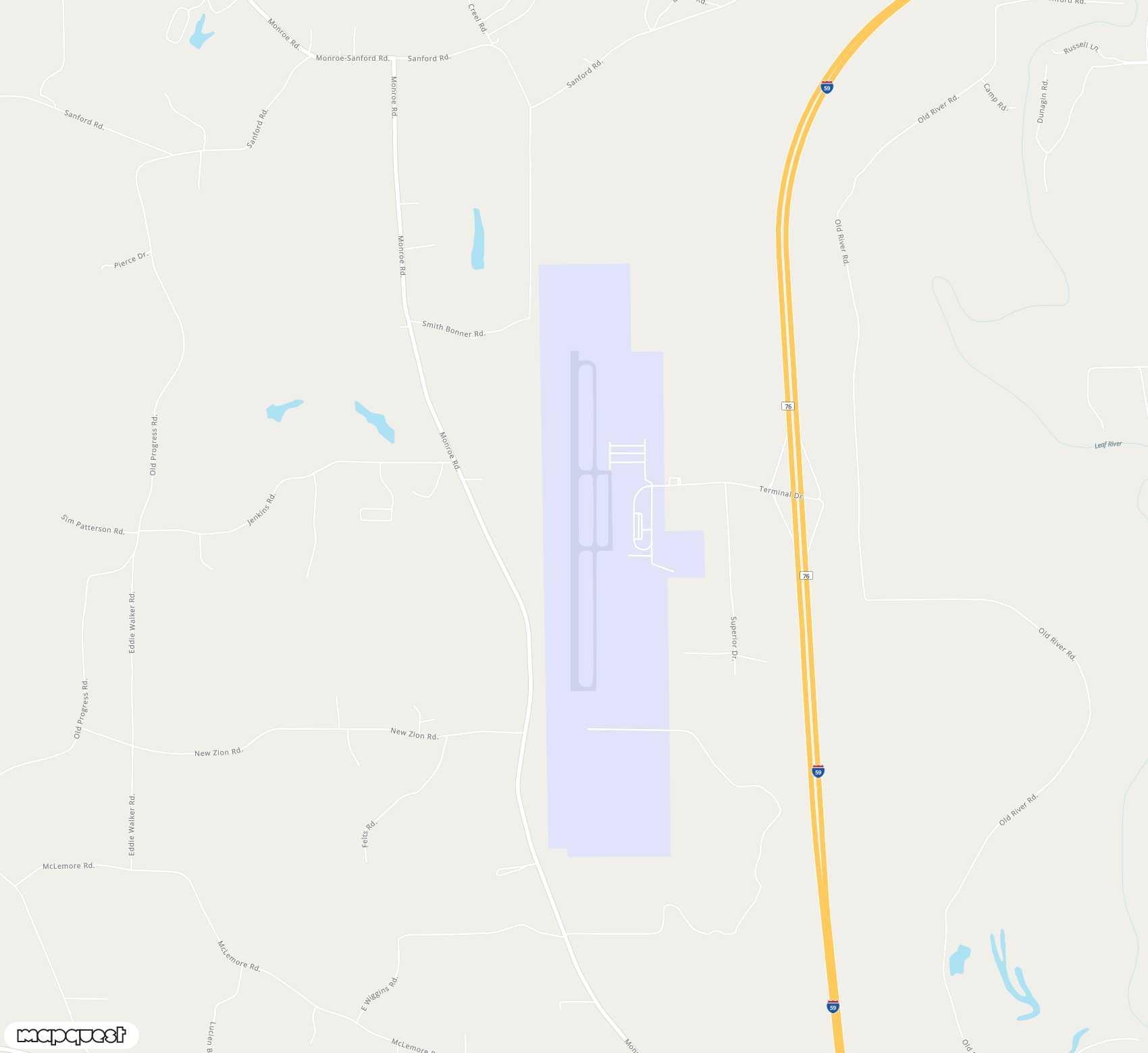 Carte de <span>Aéroport de </span>Hattiesburg Laurel Regional<span>(PIB)</span>