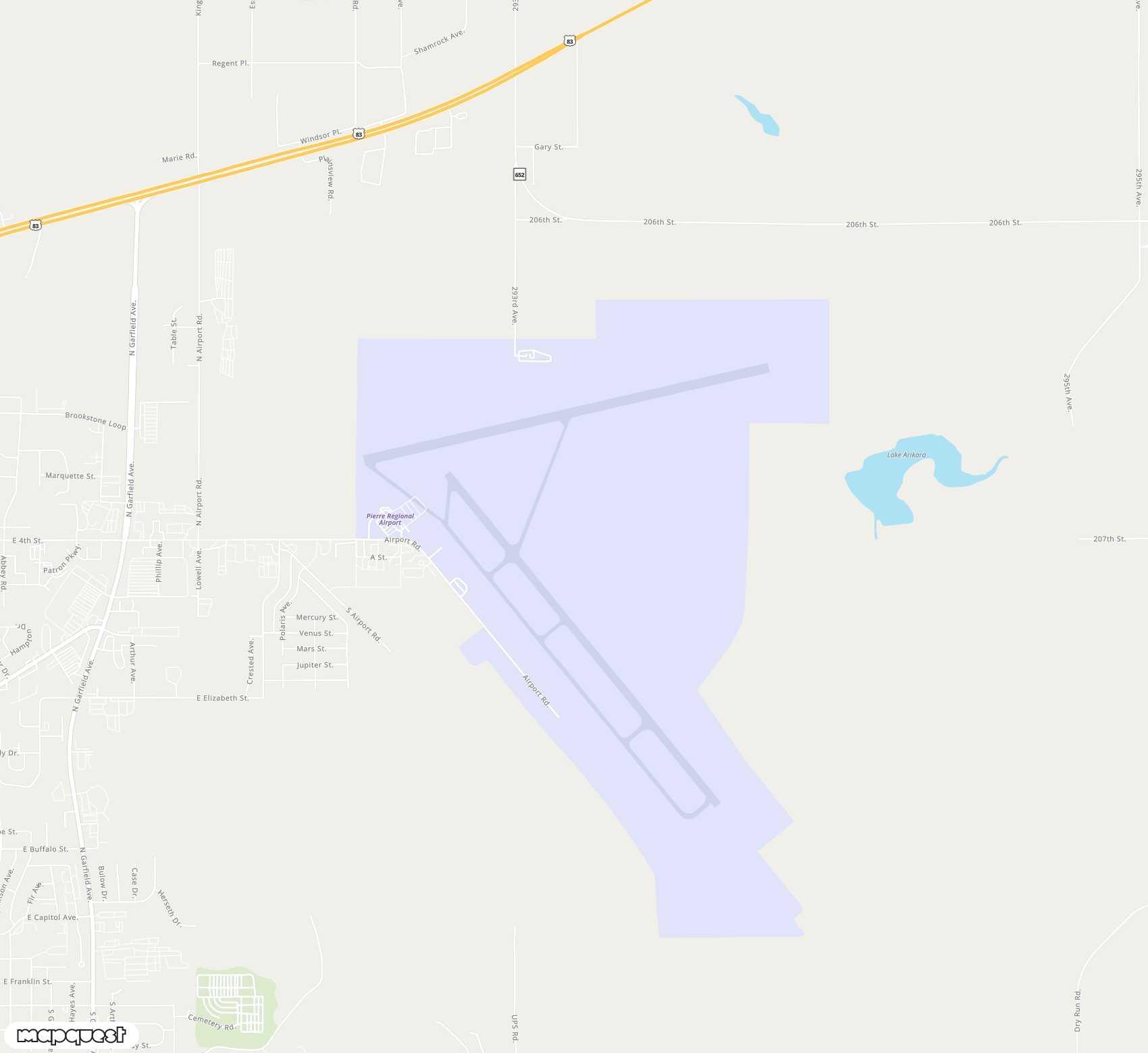 Carte de Pierre Regional <span>airport (PIR)</span>