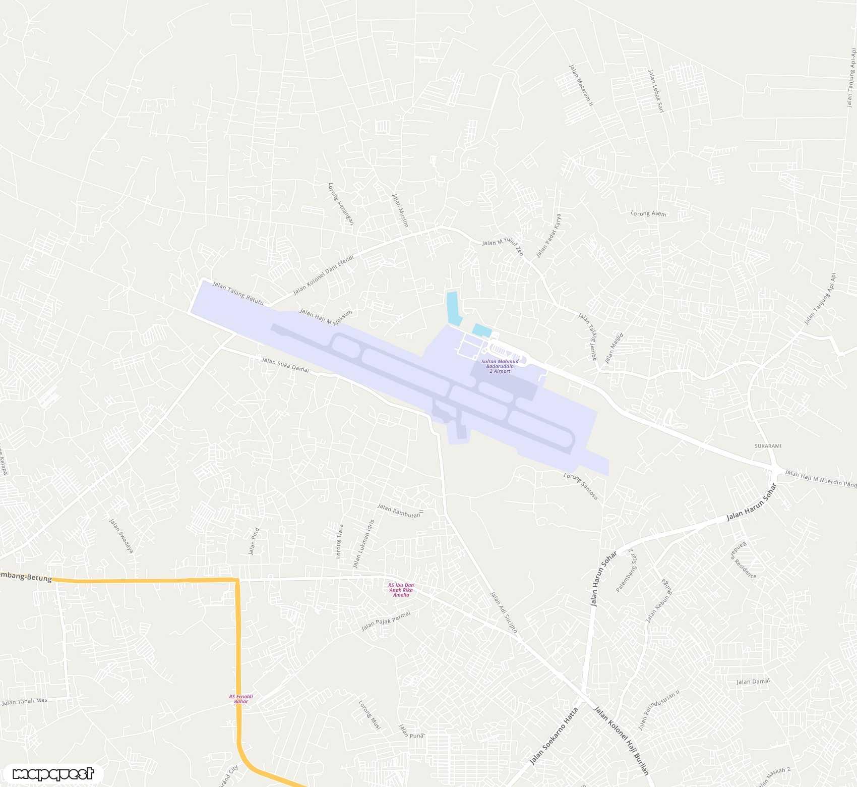 Carte de Sultan Mahmud Badaruddin II <span>airport (PLM)</span>