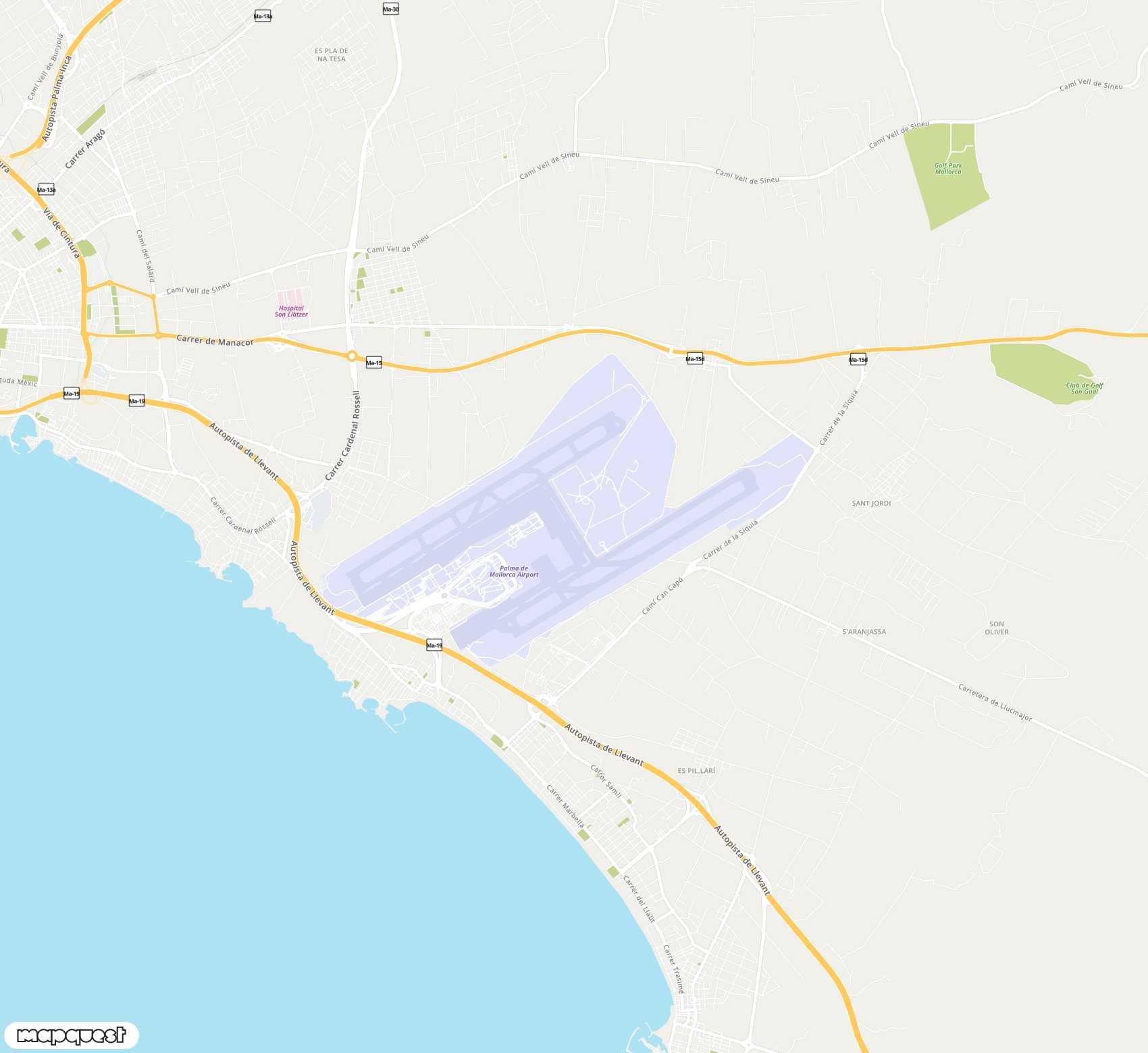 Carte de Palma de Mallorca <span>international airport (PMI)</span>