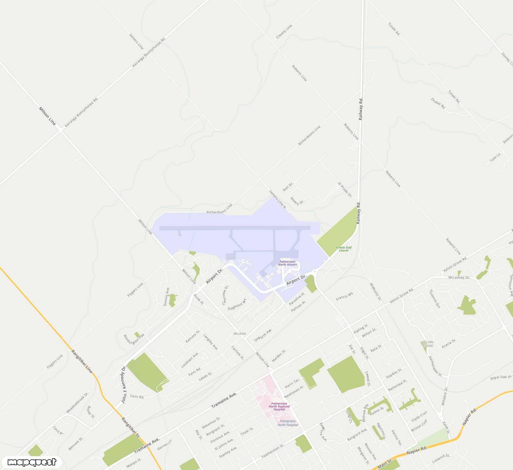 Carte de Palmerston North <span>airport (PMR)</span>