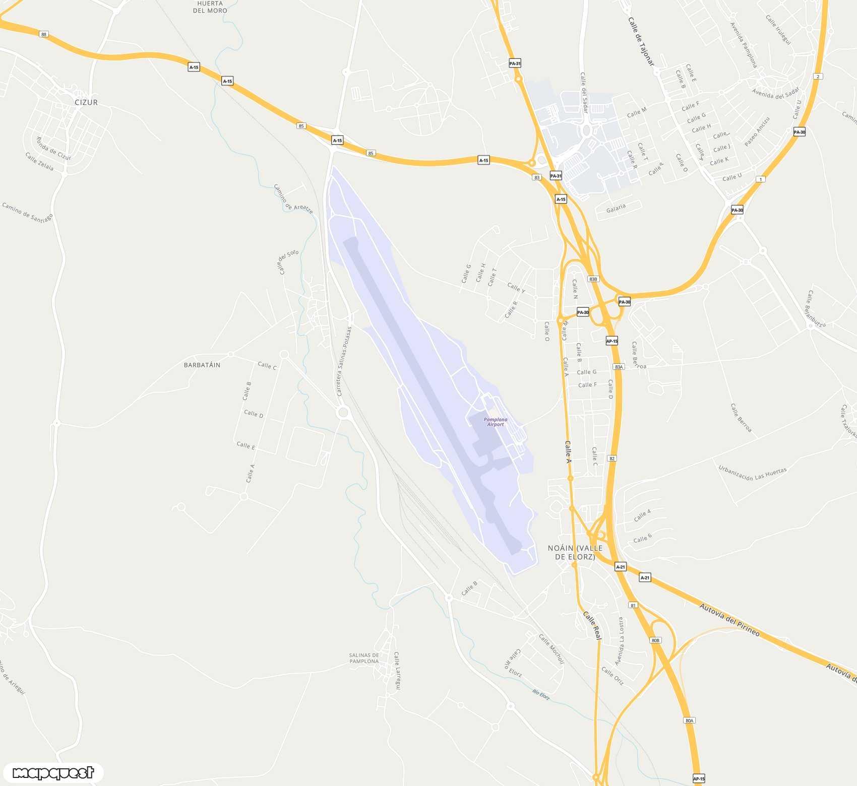 Carte de Pamplona <span>airport (PNA)</span>