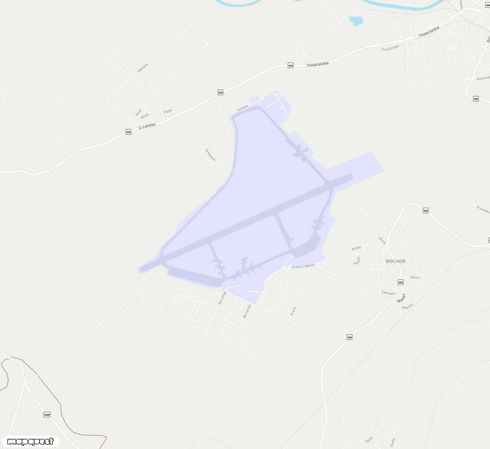 Carte de P?erov Air Base <span>airport (PRV)</span>