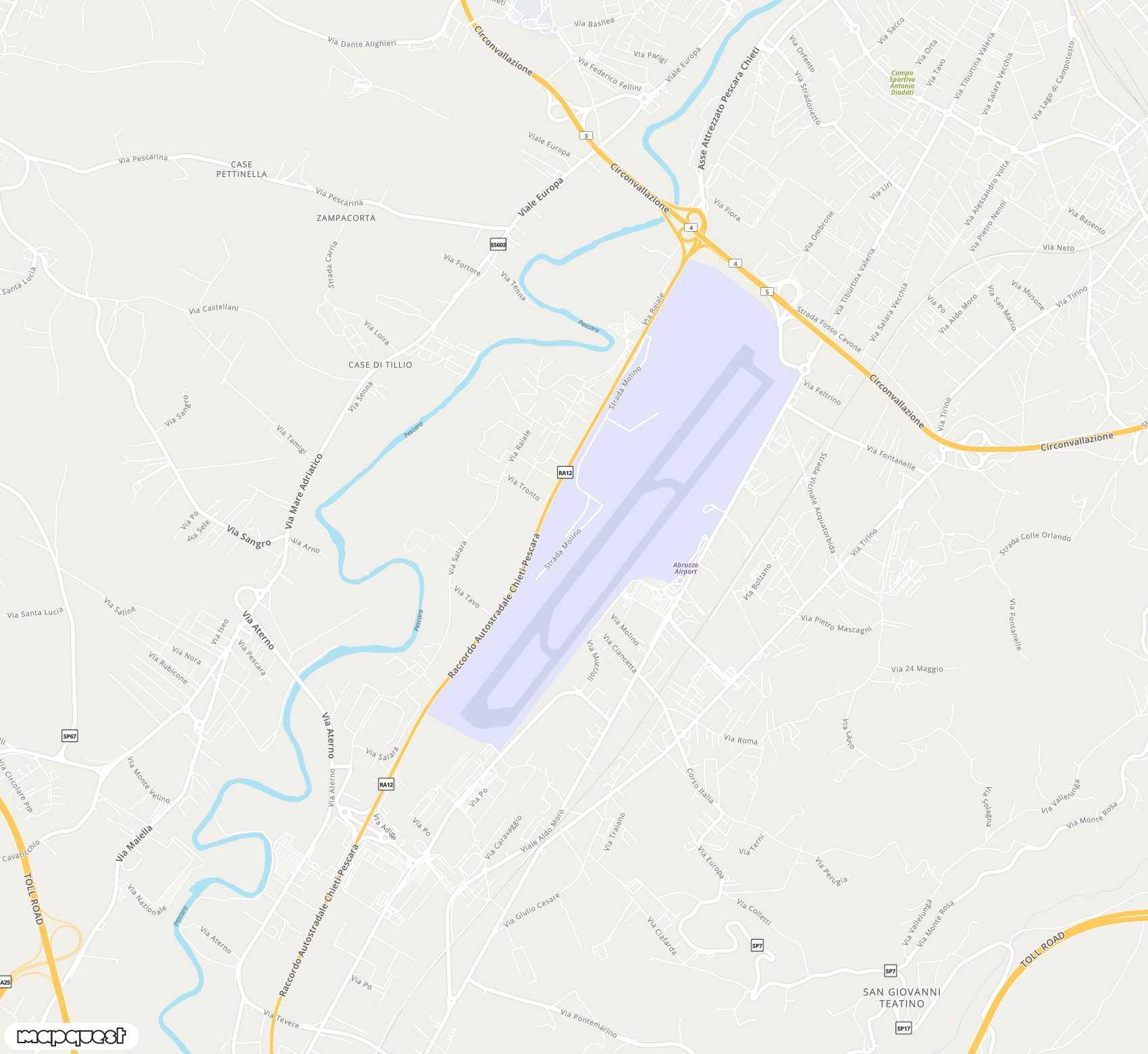 Carte de Abruzzo <span>airport (PSR)</span>