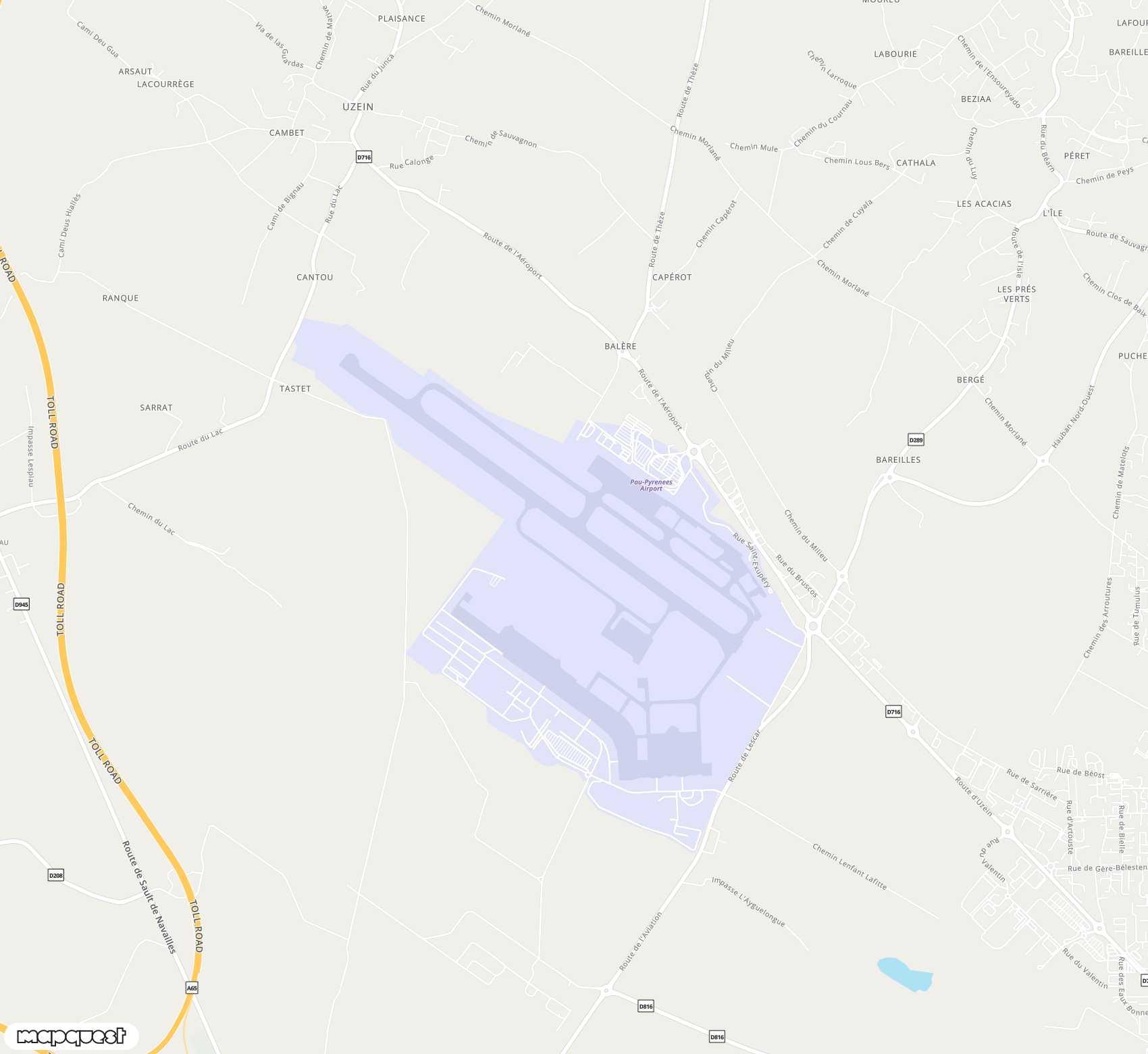 Carte de Pau Pyrénées <span>airport (PUF)</span>