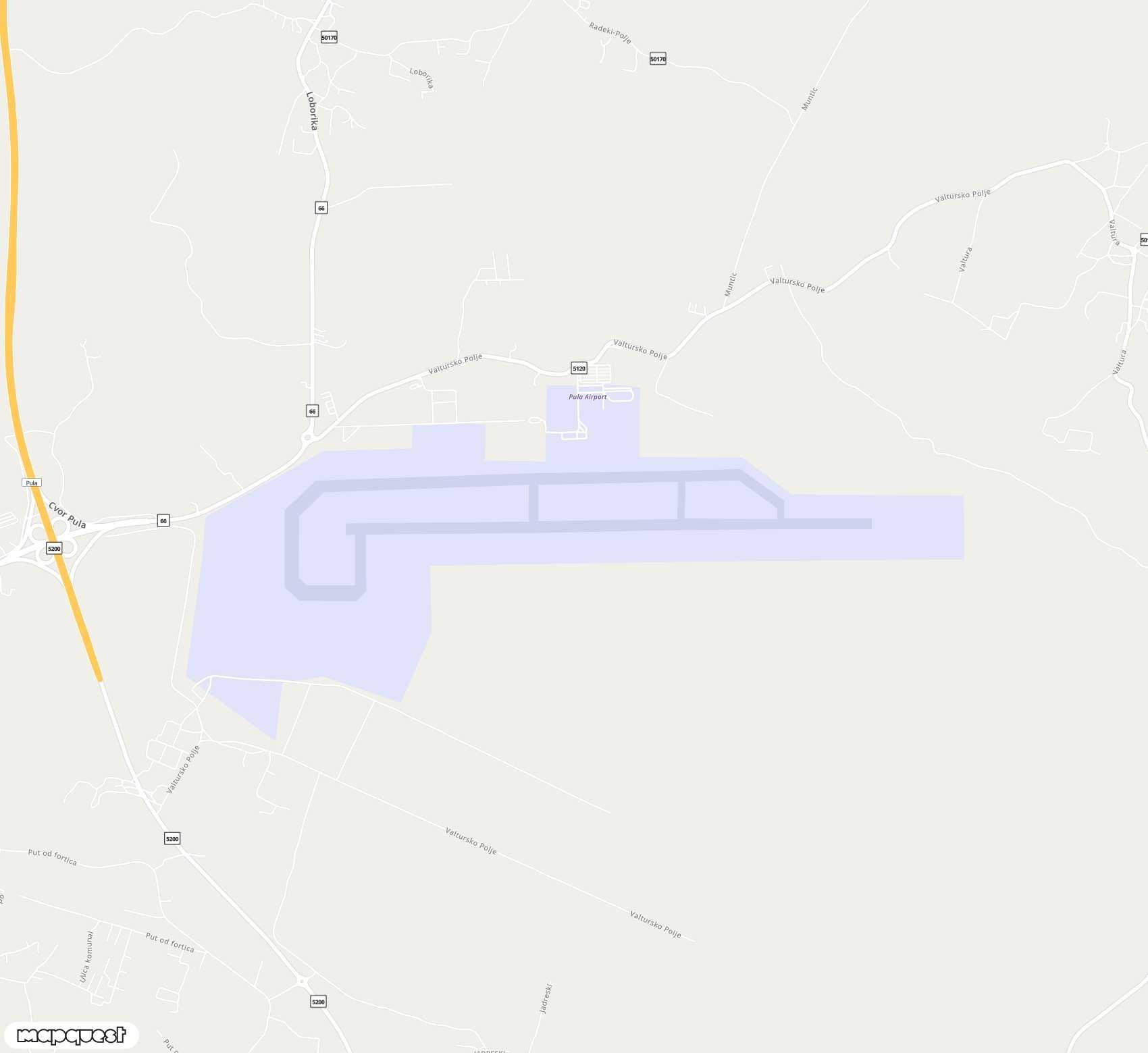 Carte de Pula <span>airport (PUY)</span>