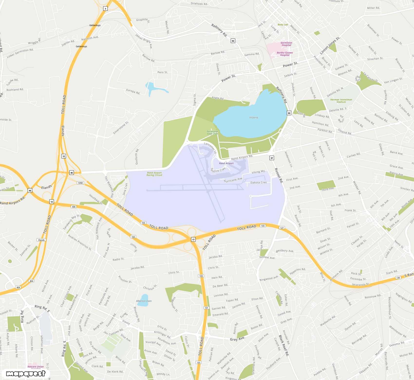 Carte de Rand <span>airport (QRA)</span>