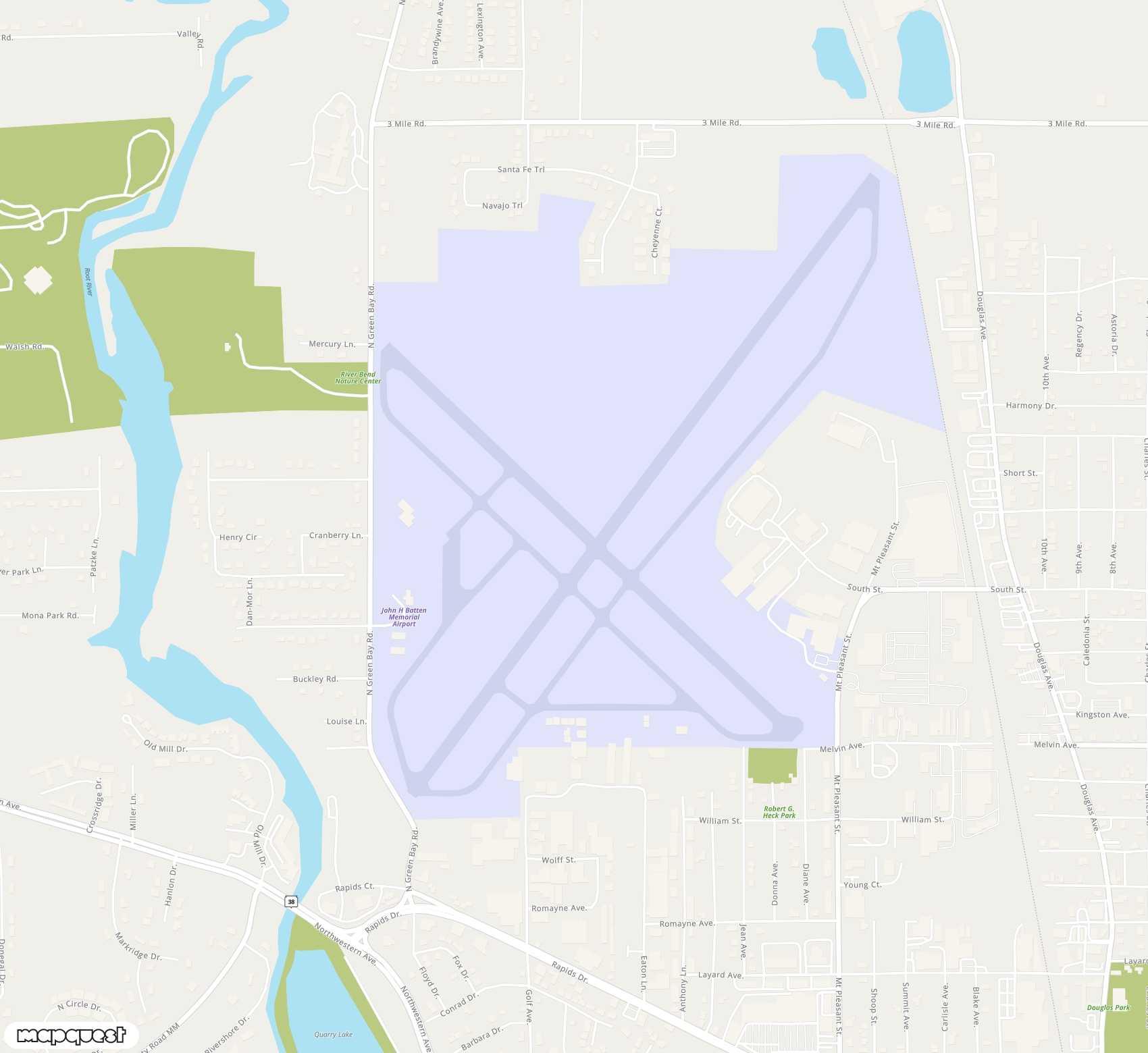 Carte de <span>Aérodrome de </span>John H Batten<span>(RAC)</span>