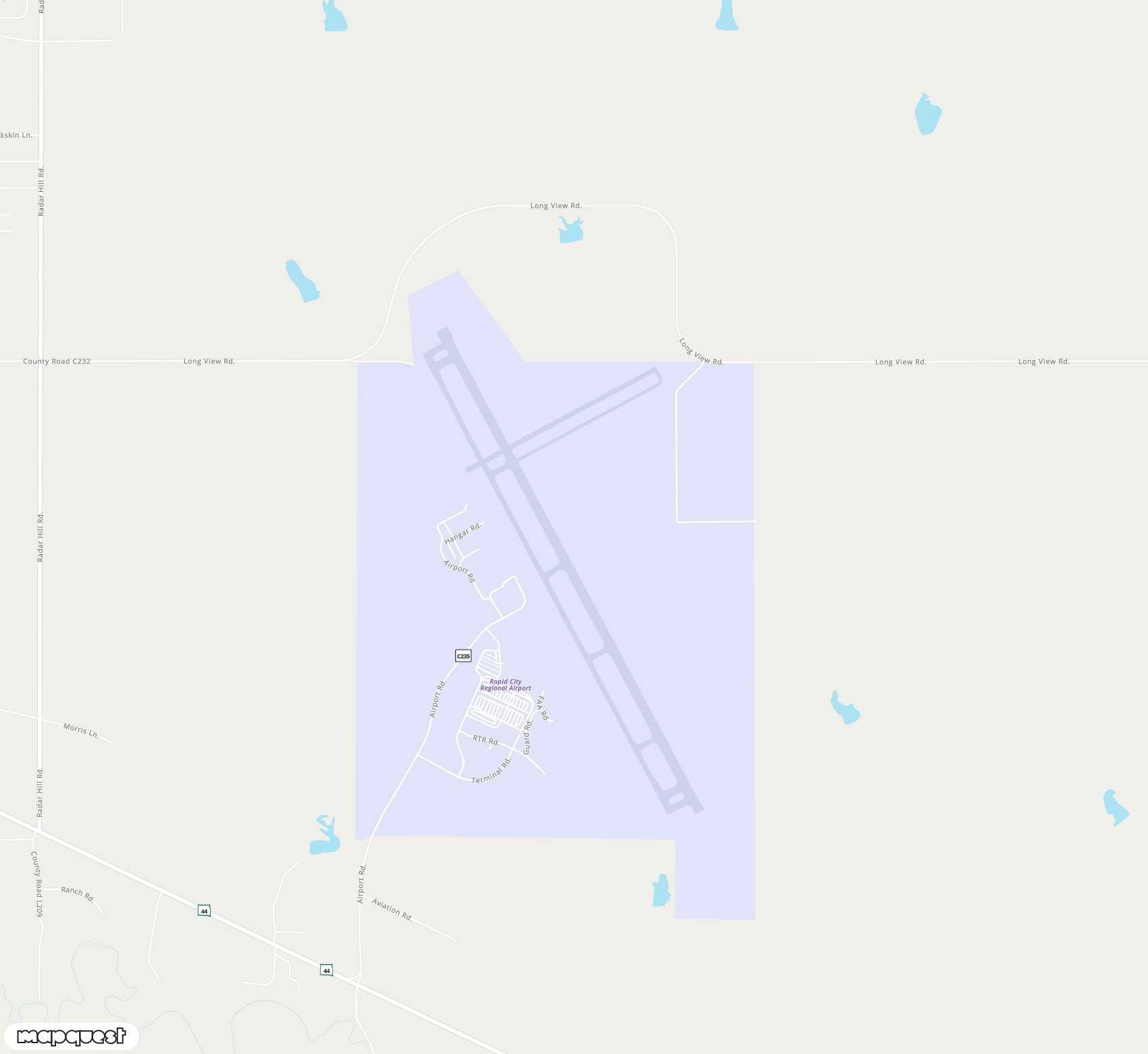 Carte de Rapid City Regional <span>airport (RAP)</span>