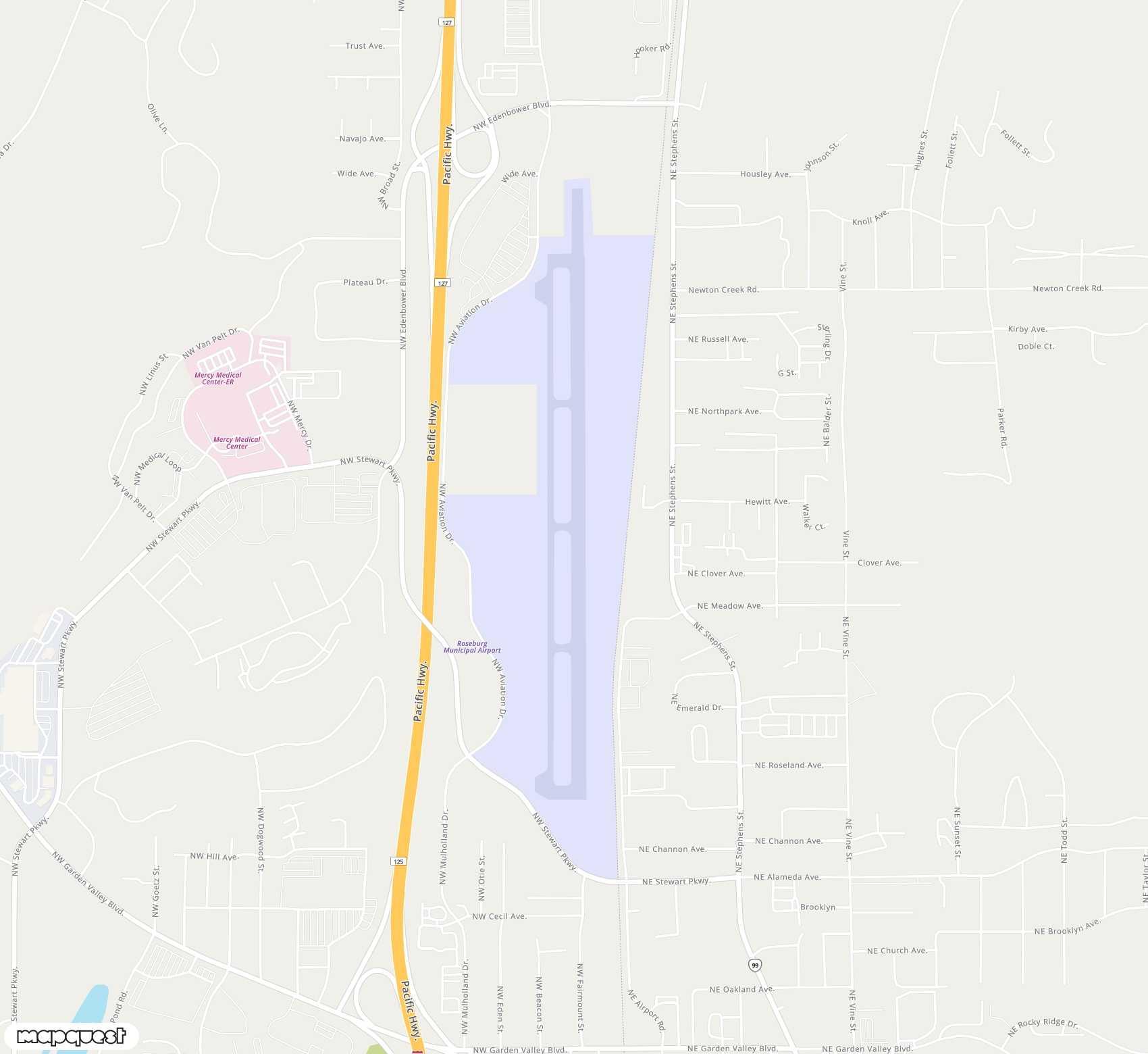 Carte de <span>Aérodrome de </span>Roseburg Regional<span>(RBG)</span>