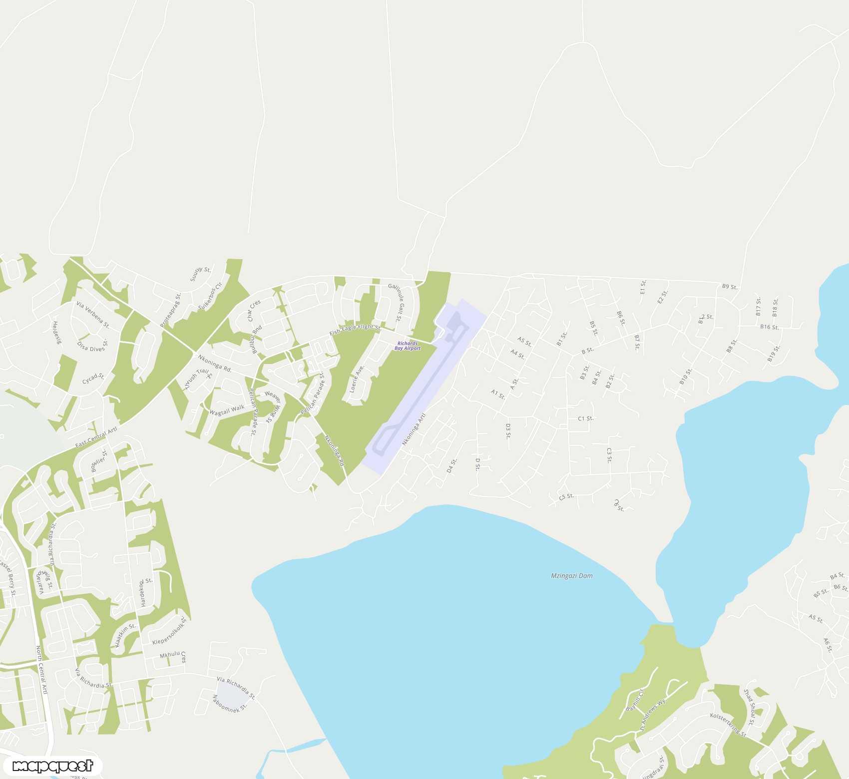 Carte de Richards Bay <span>airport (RCB)</span>