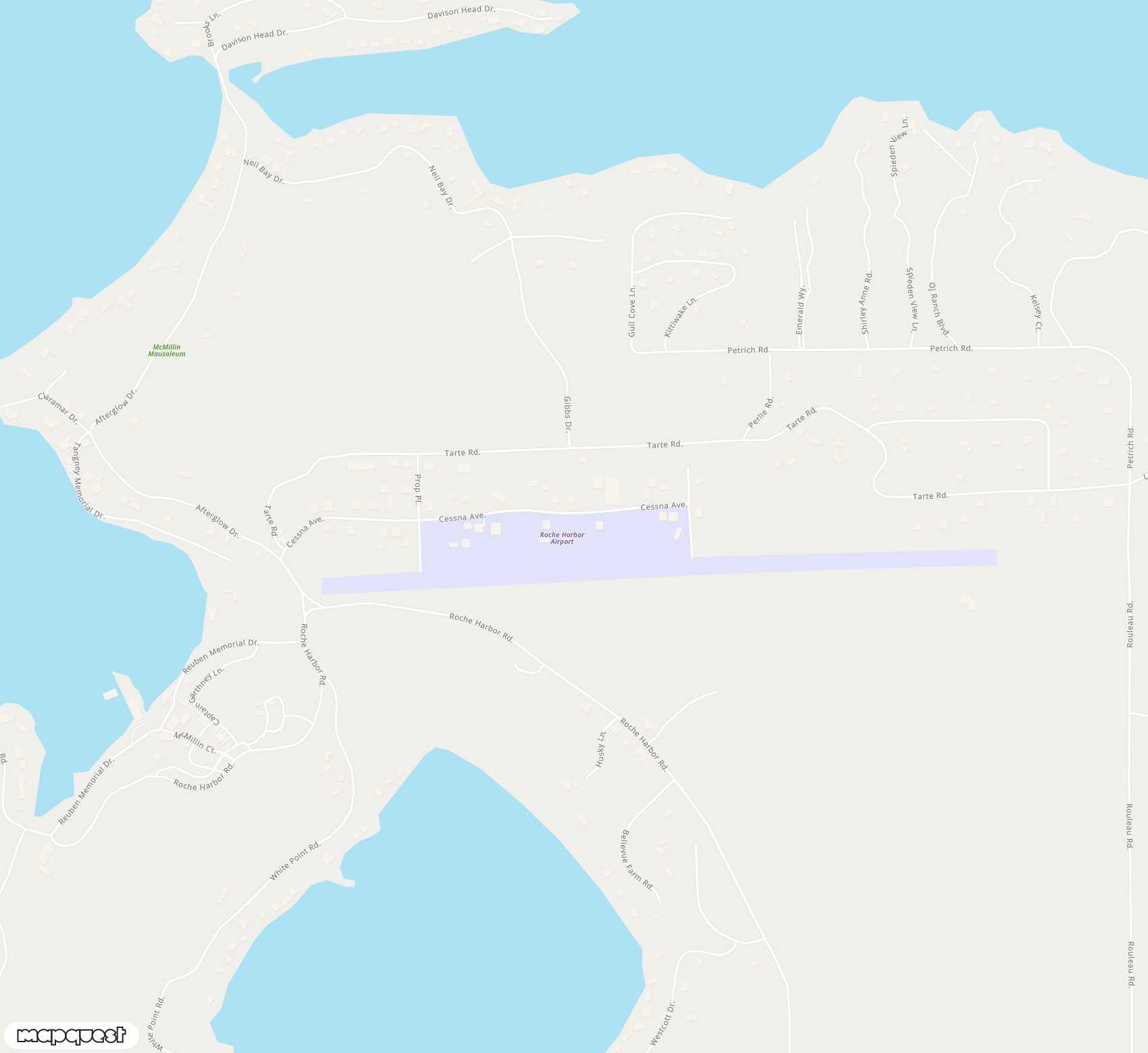 Carte de <span>Aérodrome de </span>Roche Harbor<span>(RCE)</span>