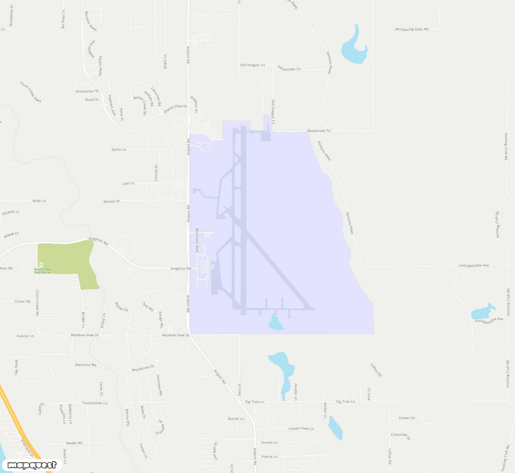 Carte de Redding Municipal <span>airport (RDD)</span>