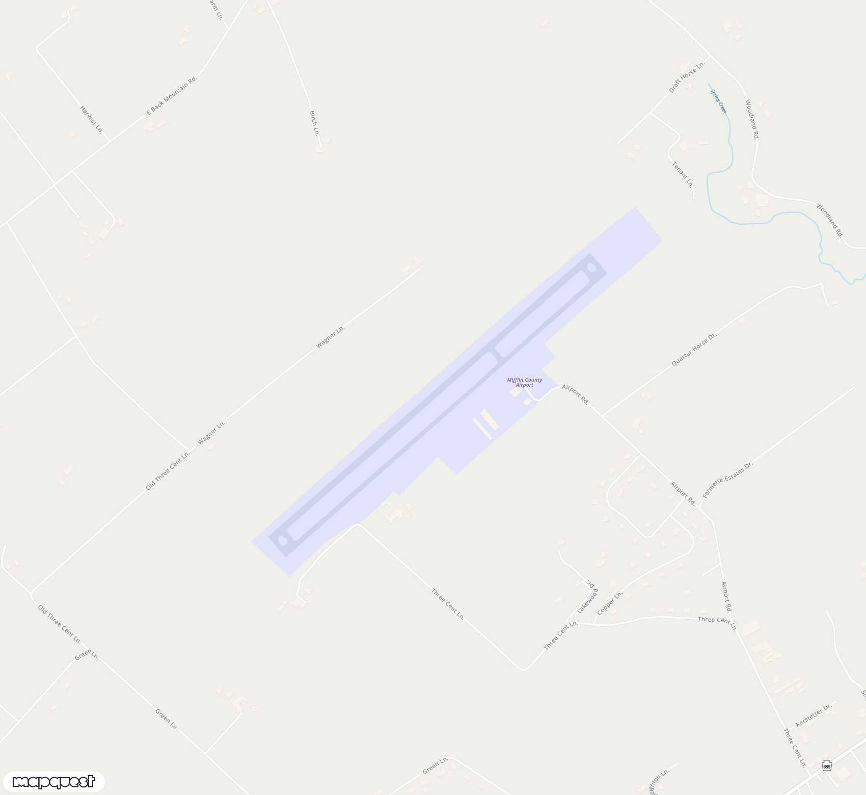 Carte de <span>Aérodrome de </span>Mifflin County<span>(RED)</span>