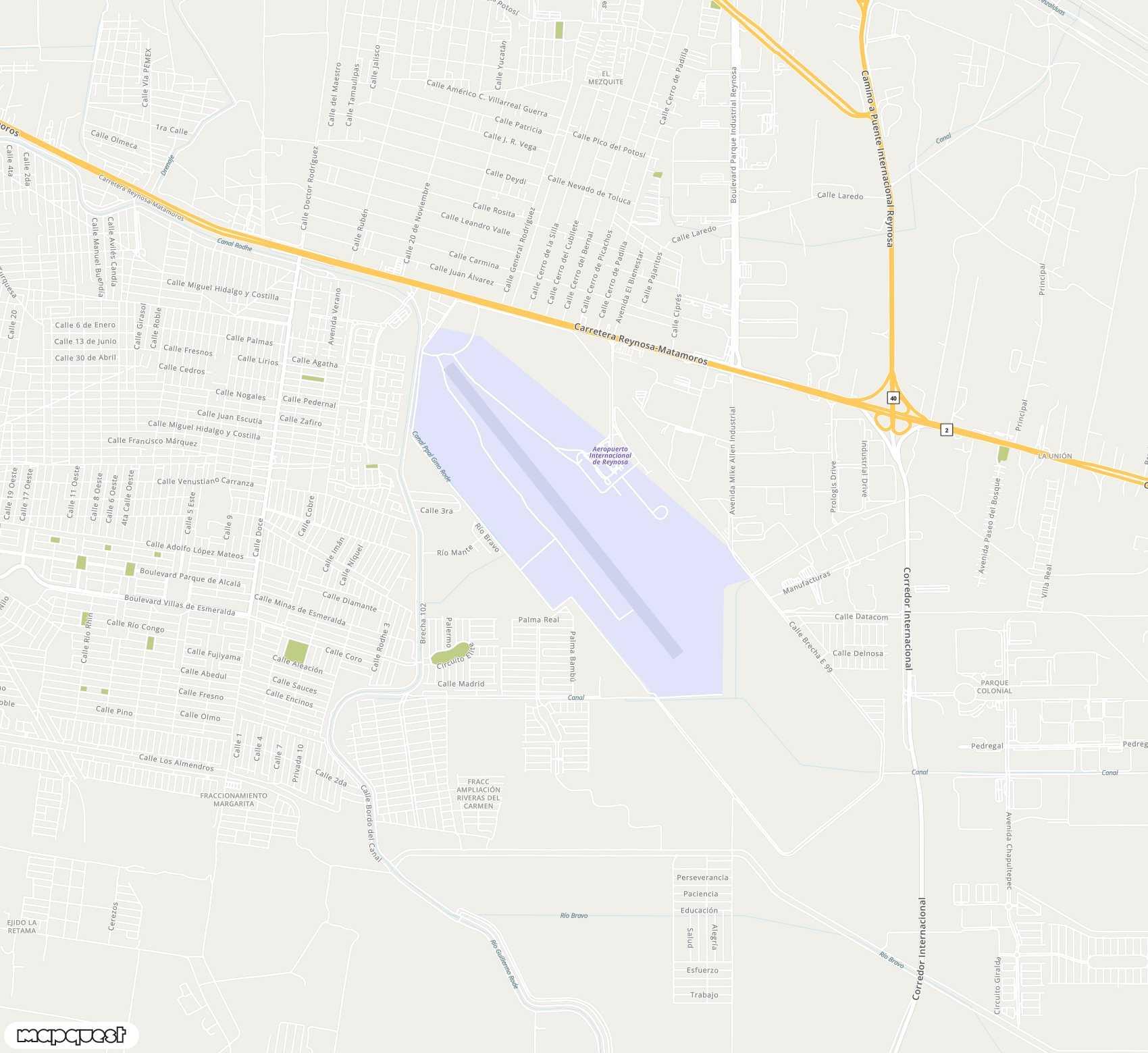 Carte de <span>Aéroport de </span>General Lucio Blanco<span>(REX)</span>