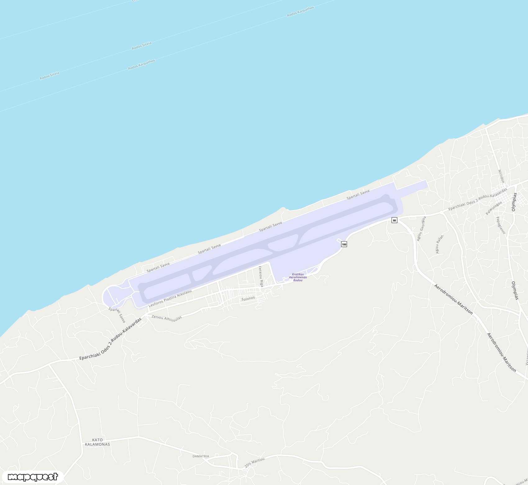 Carte de Diagoras <span>airport (RHO)</span>