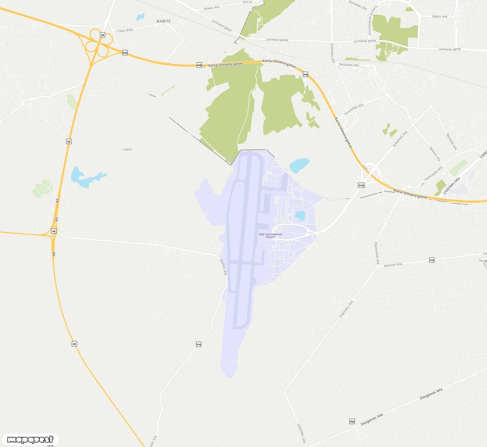 Carte de Riga <span>international airport (RIX)</span>