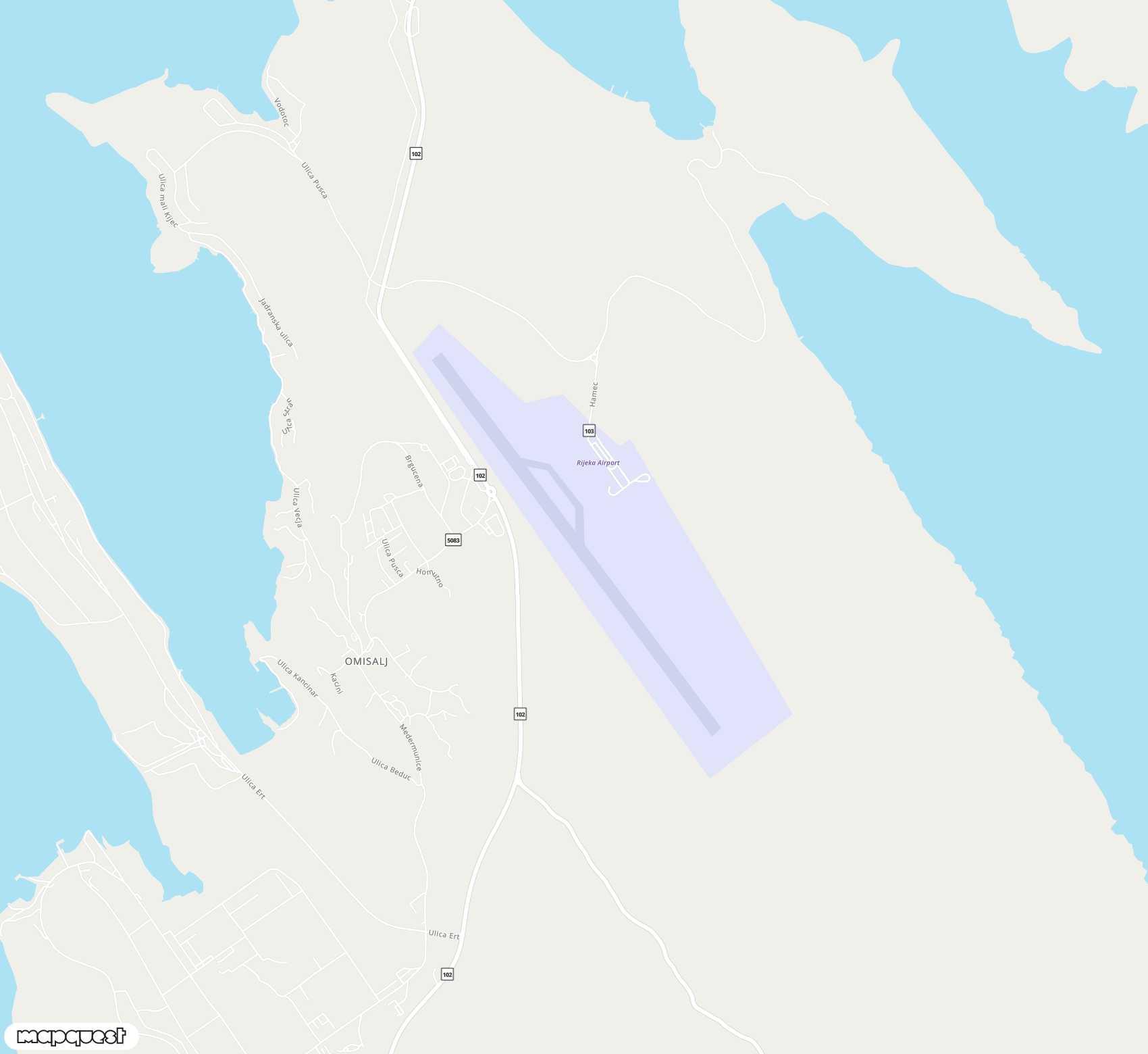 Carte de Rijeka <span>airport (RJK)</span>