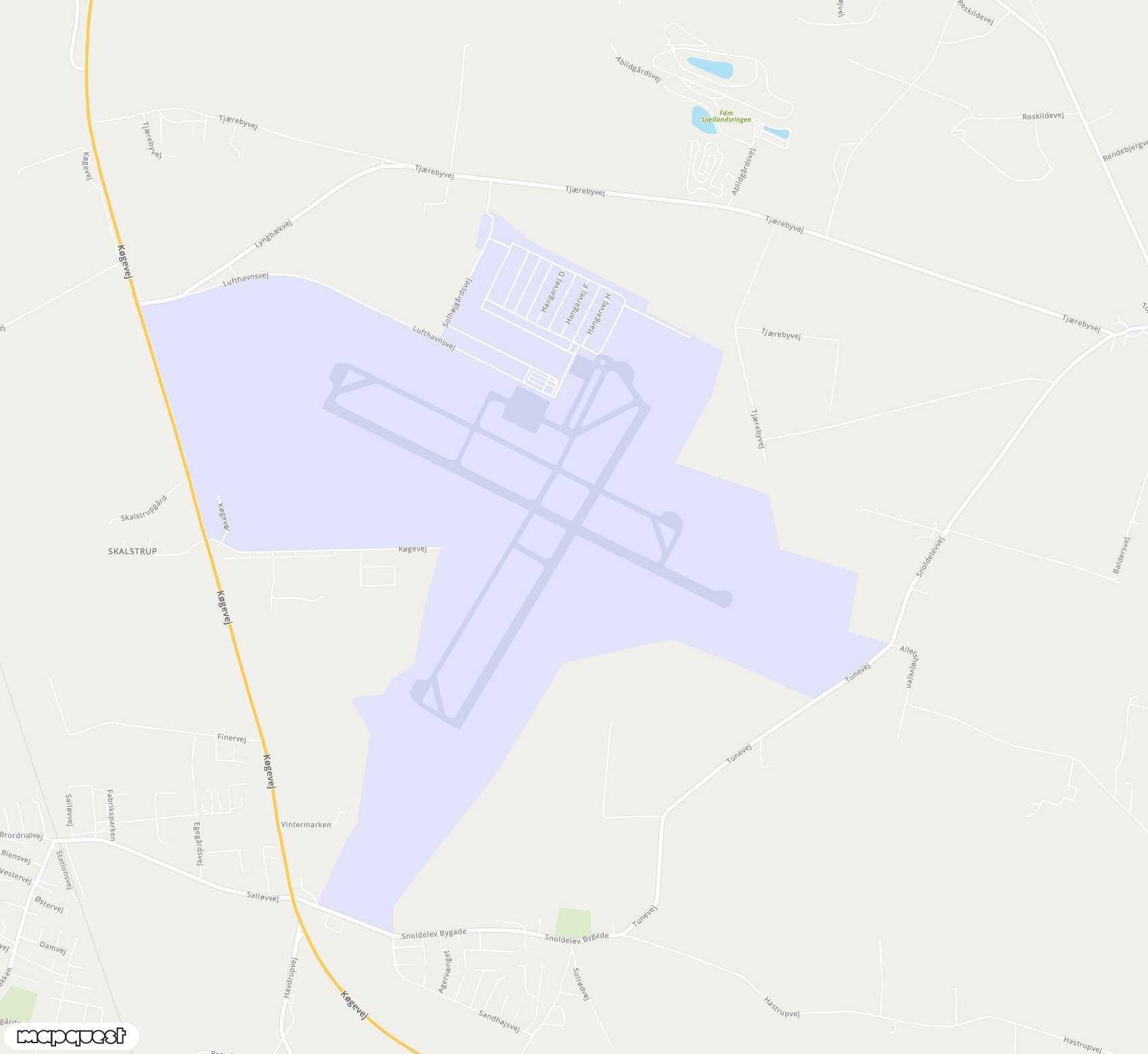 Carte de <span>Aéroport de </span>Copenhagen Roskilde<span>(RKE)</span>