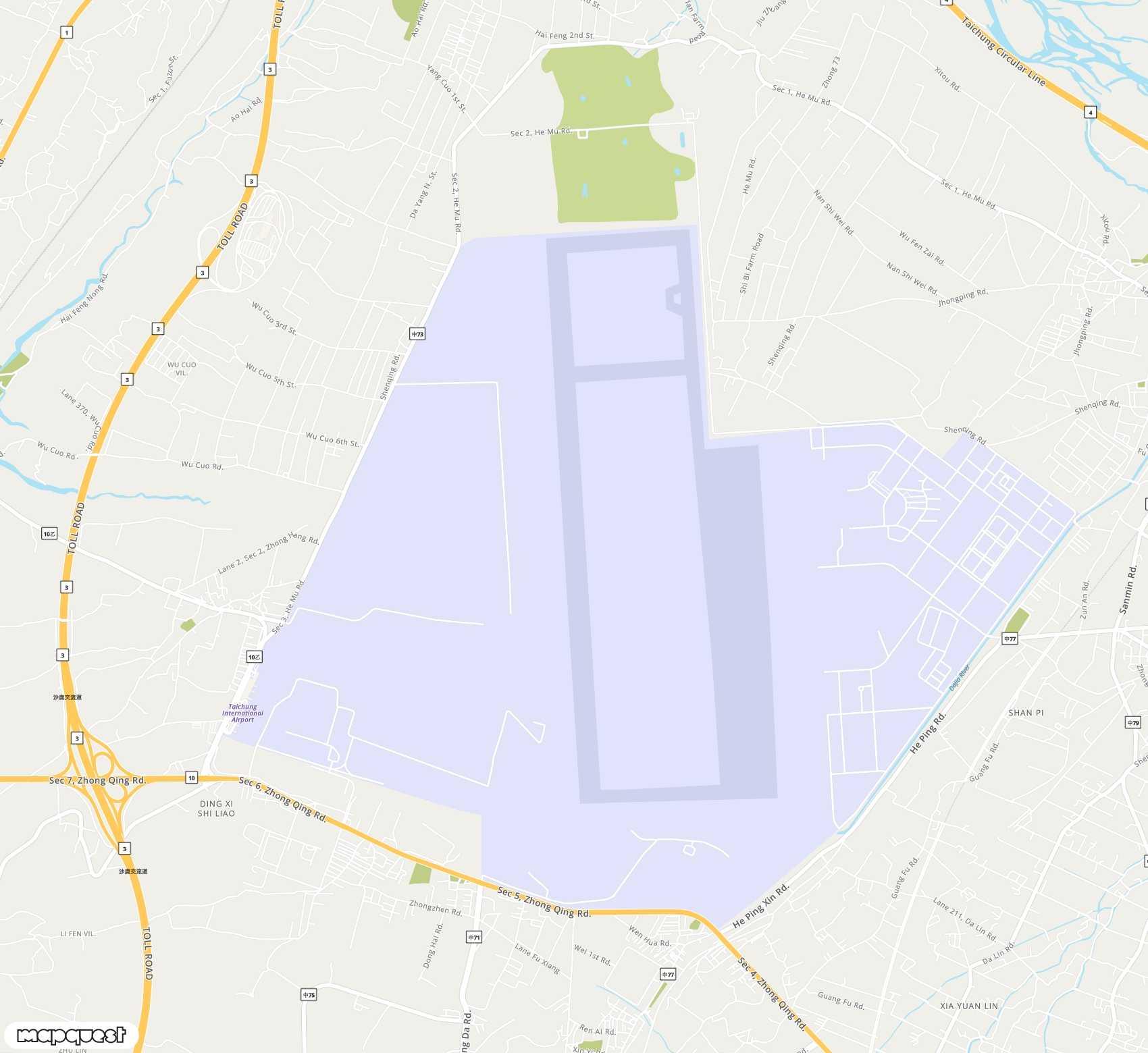 Carte de Taichung / Ching Chuang Kang Air Base <span>airport (RMQ)</span>