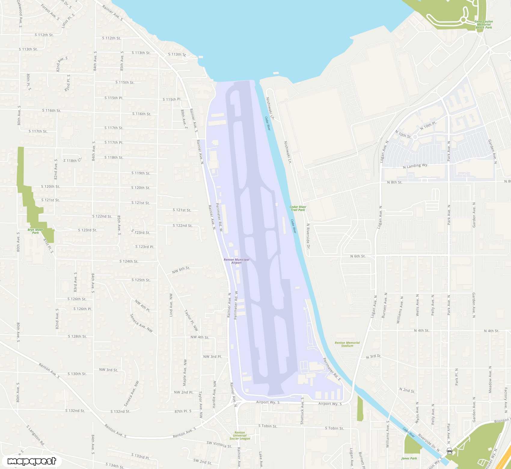 Carte de <span>Aérodrome de </span>Renton Municipal<span>(RNT)</span>