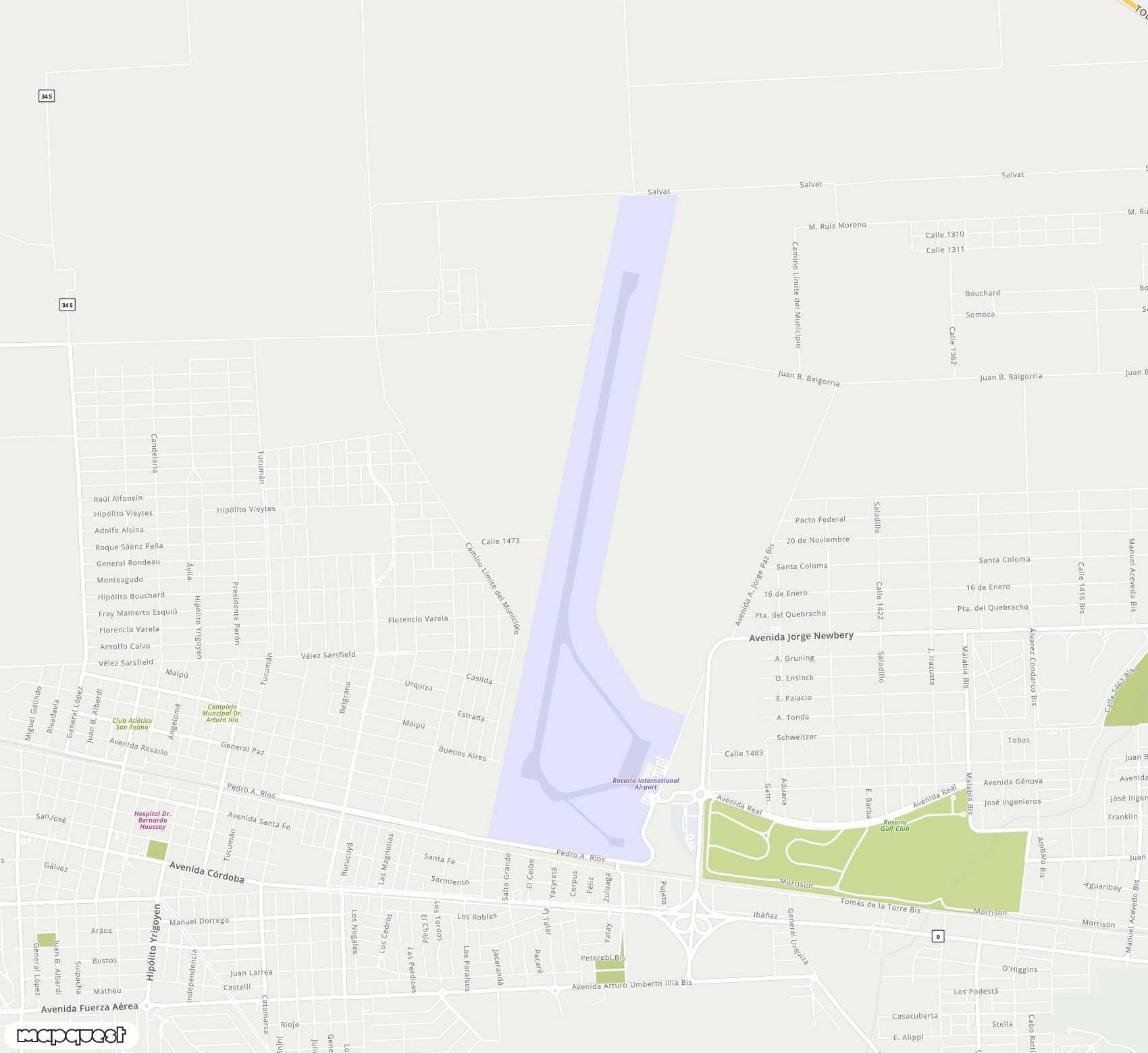 Carte de Rosario Islas Malvinas <span>airport (ROS)</span>