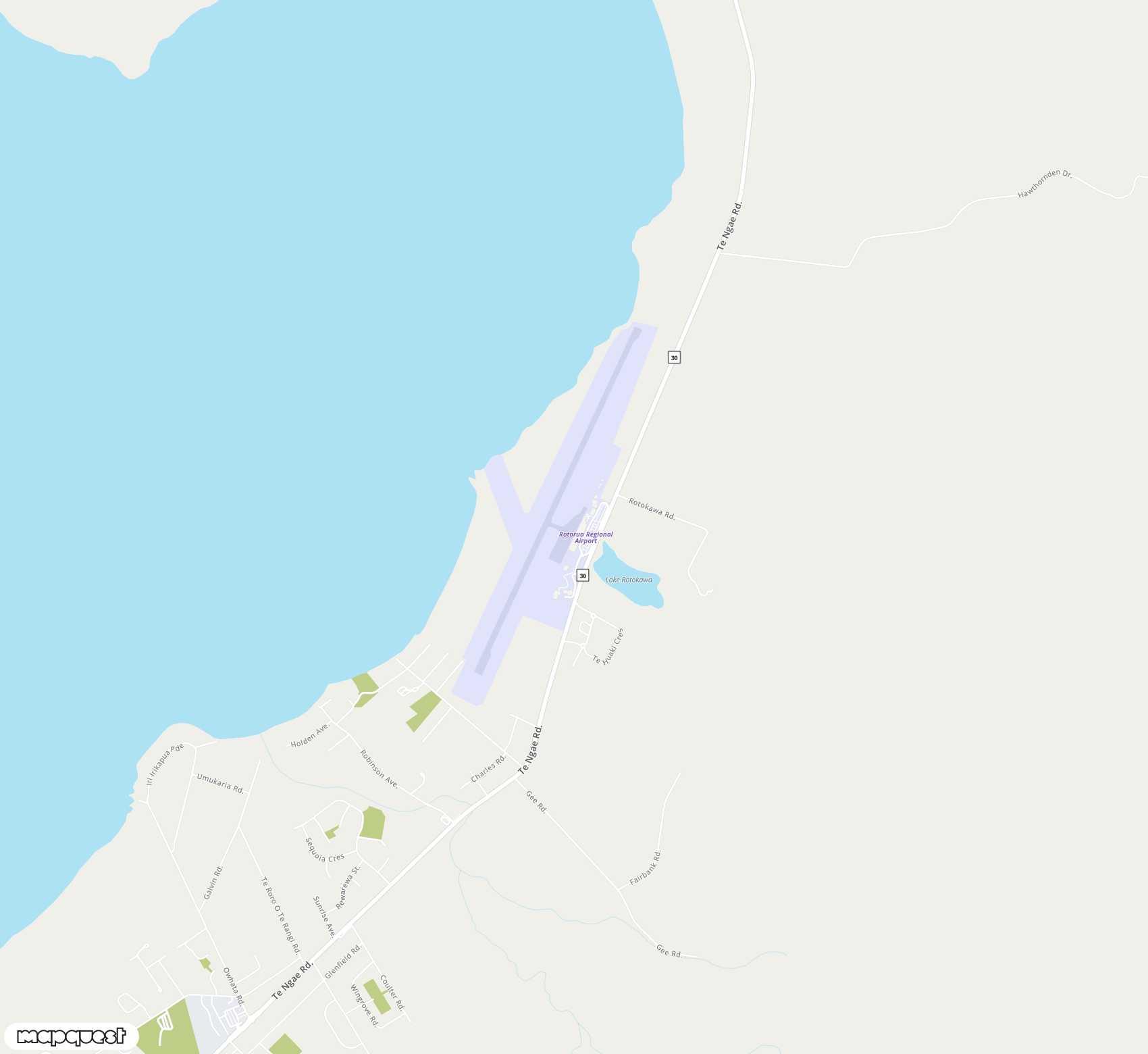 Carte de Rotorua Regional <span>airport (ROT)</span>
