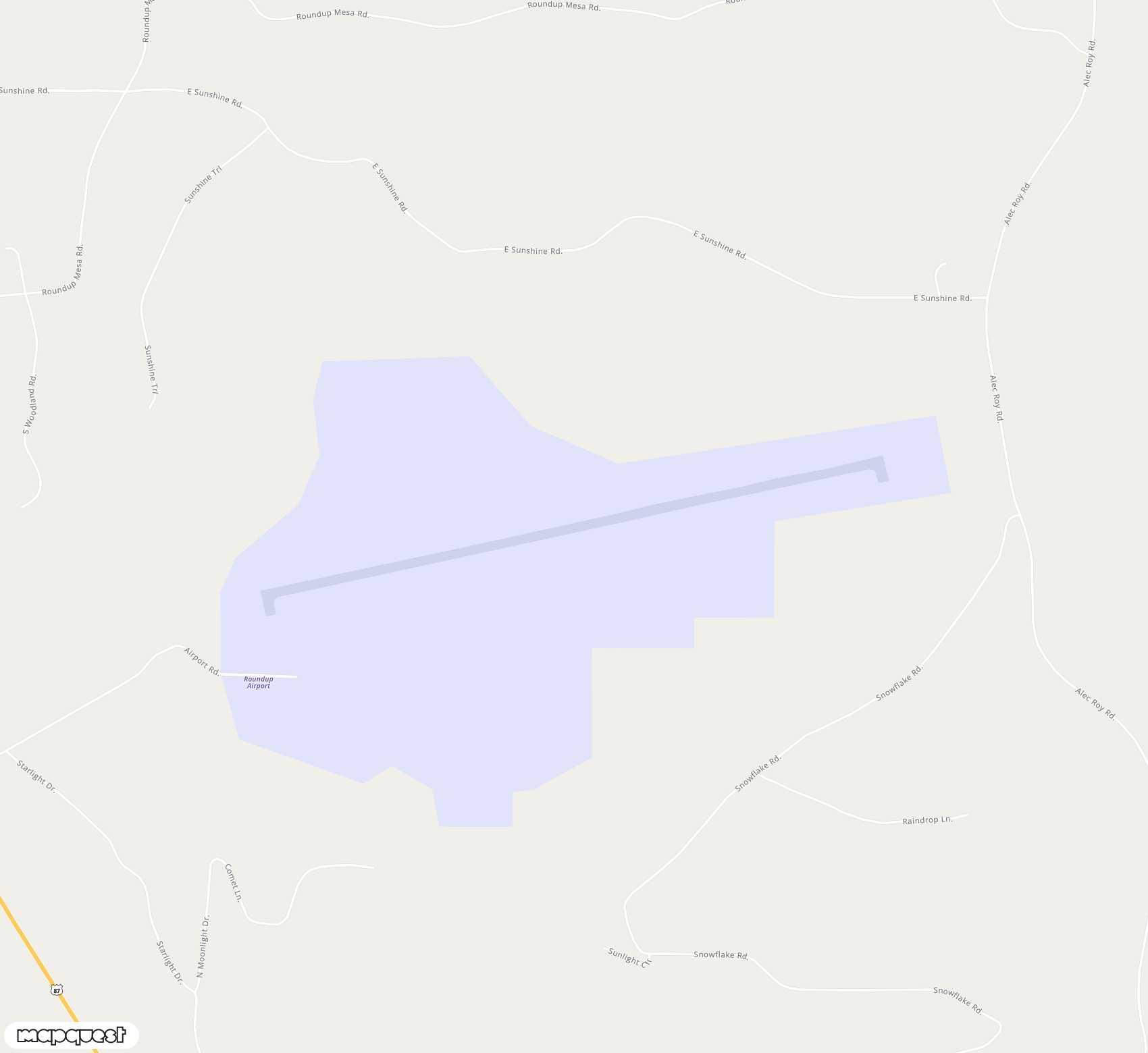 Carte de <span>Aérodrome de </span>Roundup<span>(RPX)</span>