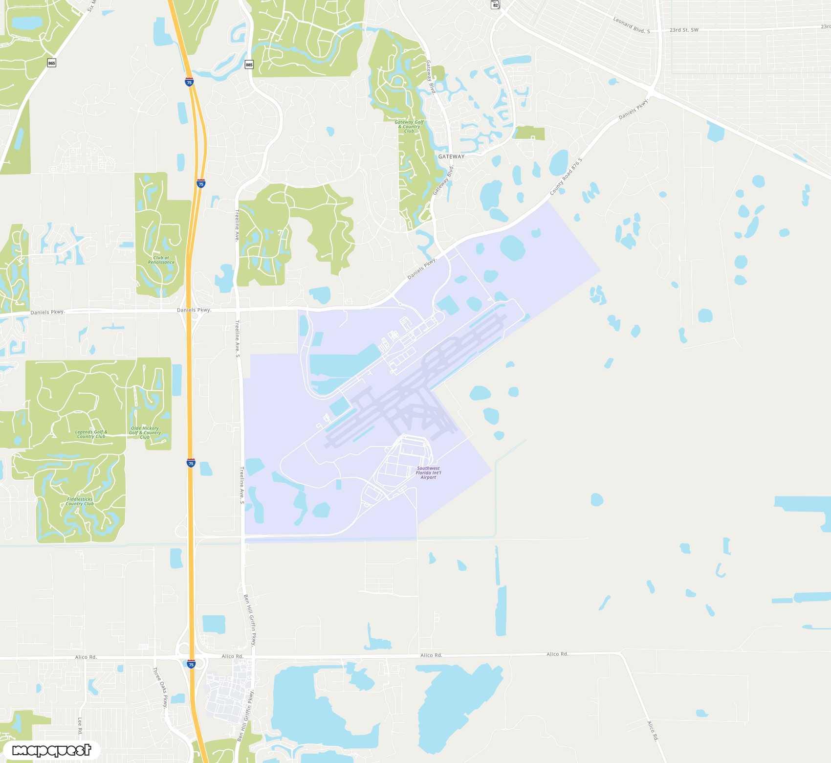 Carte de Southwest Florida <span>international airport (RSW)</span>