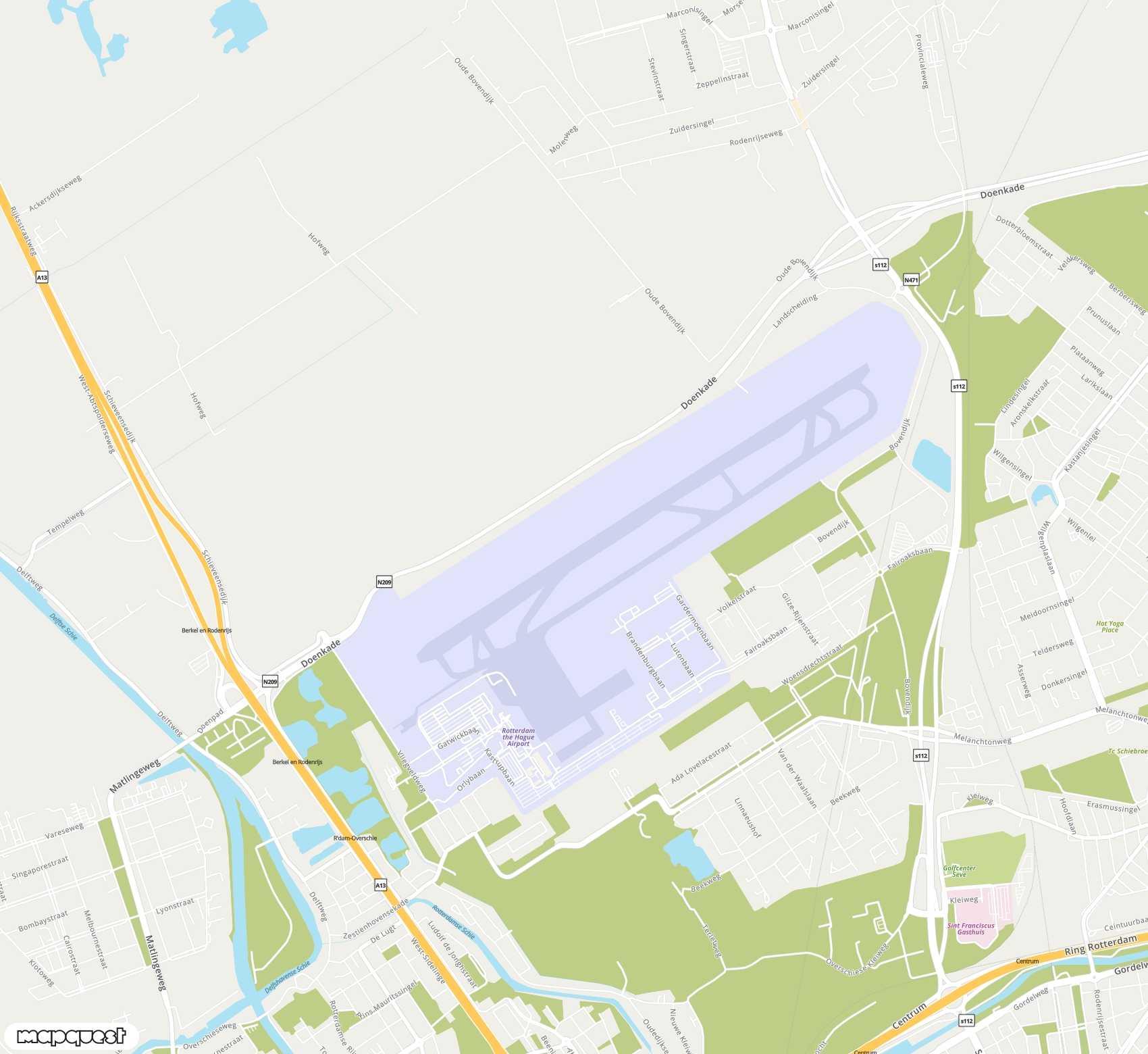 Carte de Rotterdam The Hague <span>airport (RTM)</span>