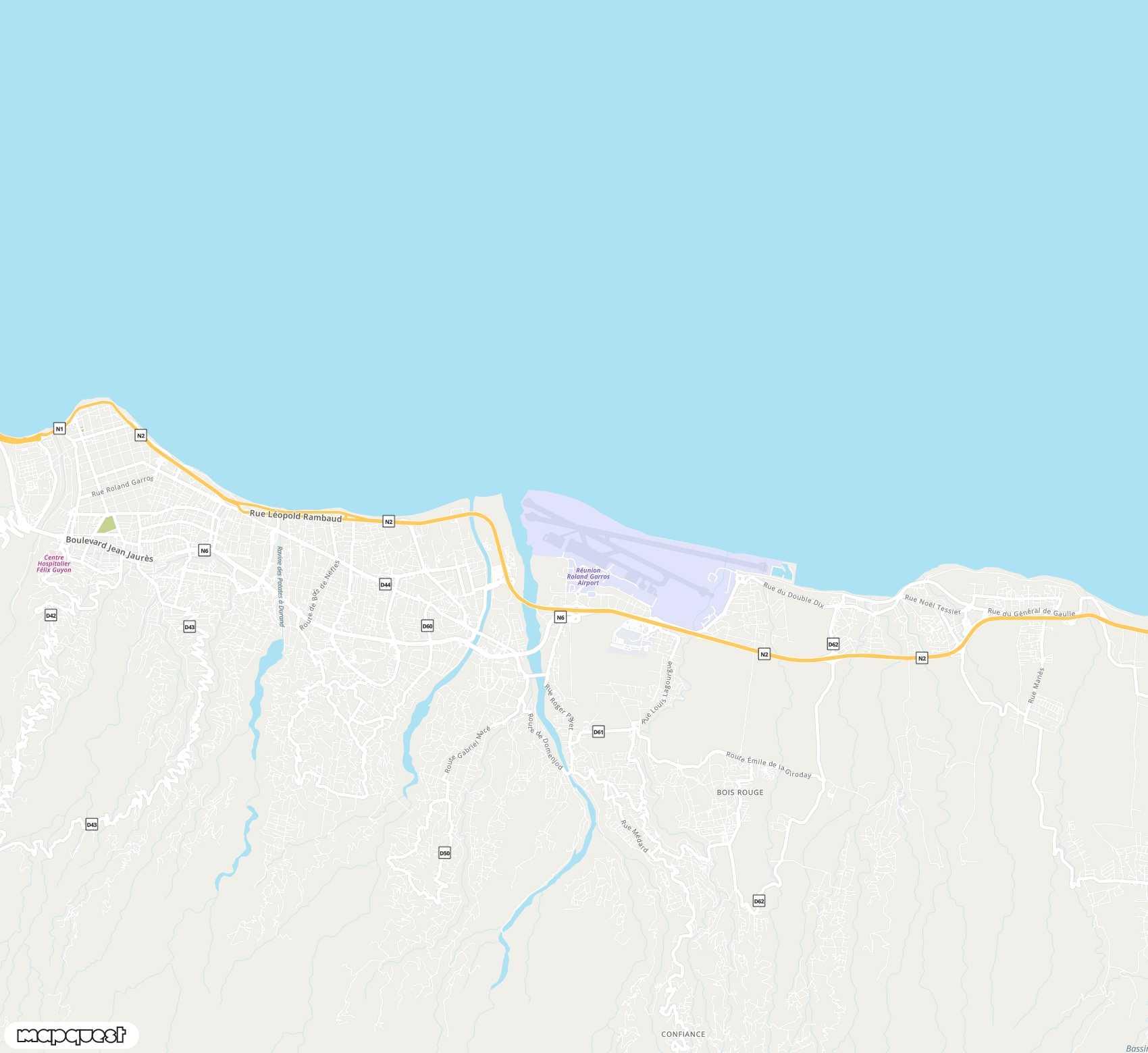 Carte de Roland Garros <span>international airport (RUN)</span>