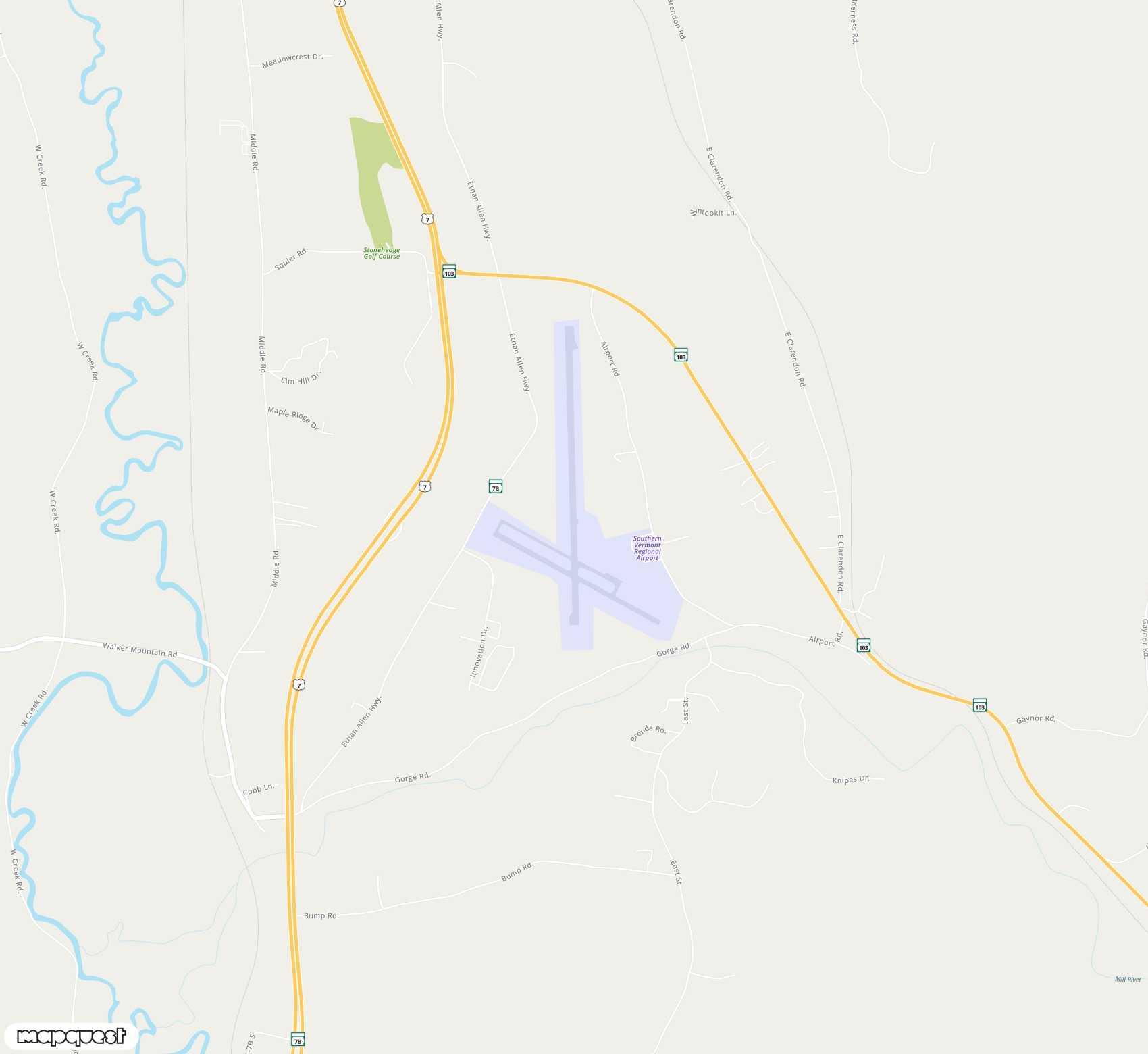 Carte de Rutland - Southern Vermont Regional <span>airport (RUT)</span>