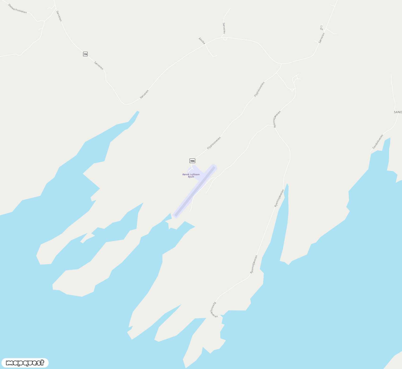 Carte de <span>Aéroport de </span>Rørvik, Ryum<span>(RVK)</span>