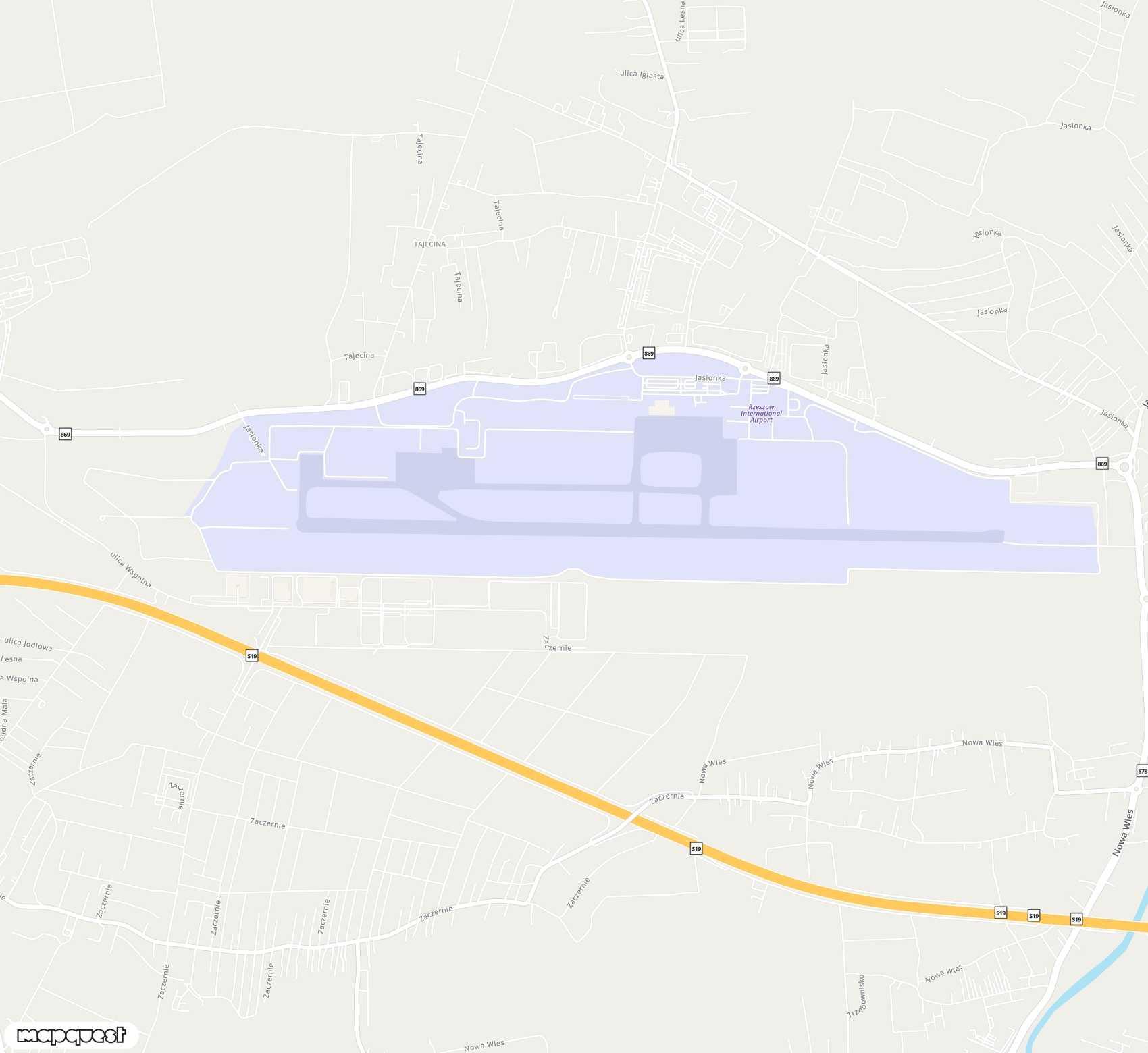 Carte de Rzeszów-Jasionka <span>airport (RZE)</span>