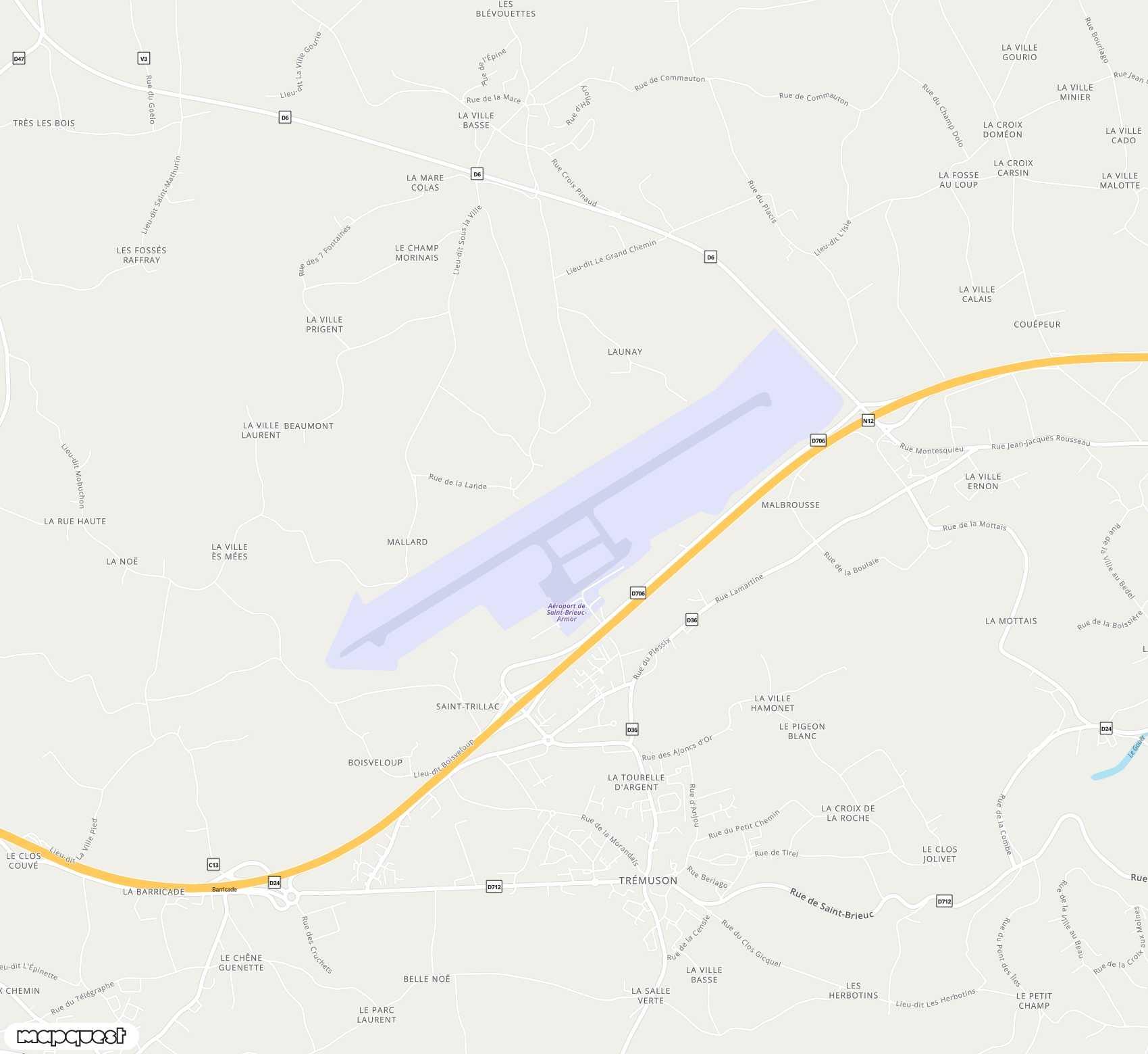 Carte de Saint-Brieuc-Armor <span>airport (SBK)</span>