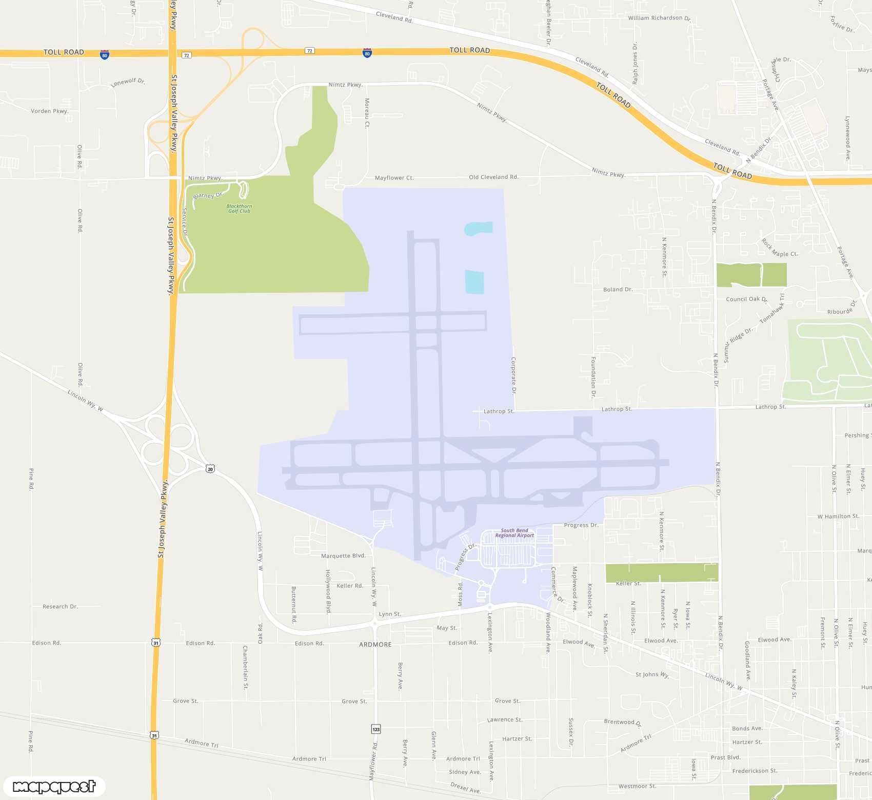 Carte de <span>Aéroport de </span>South Bend Regional<span>(SBN)</span>