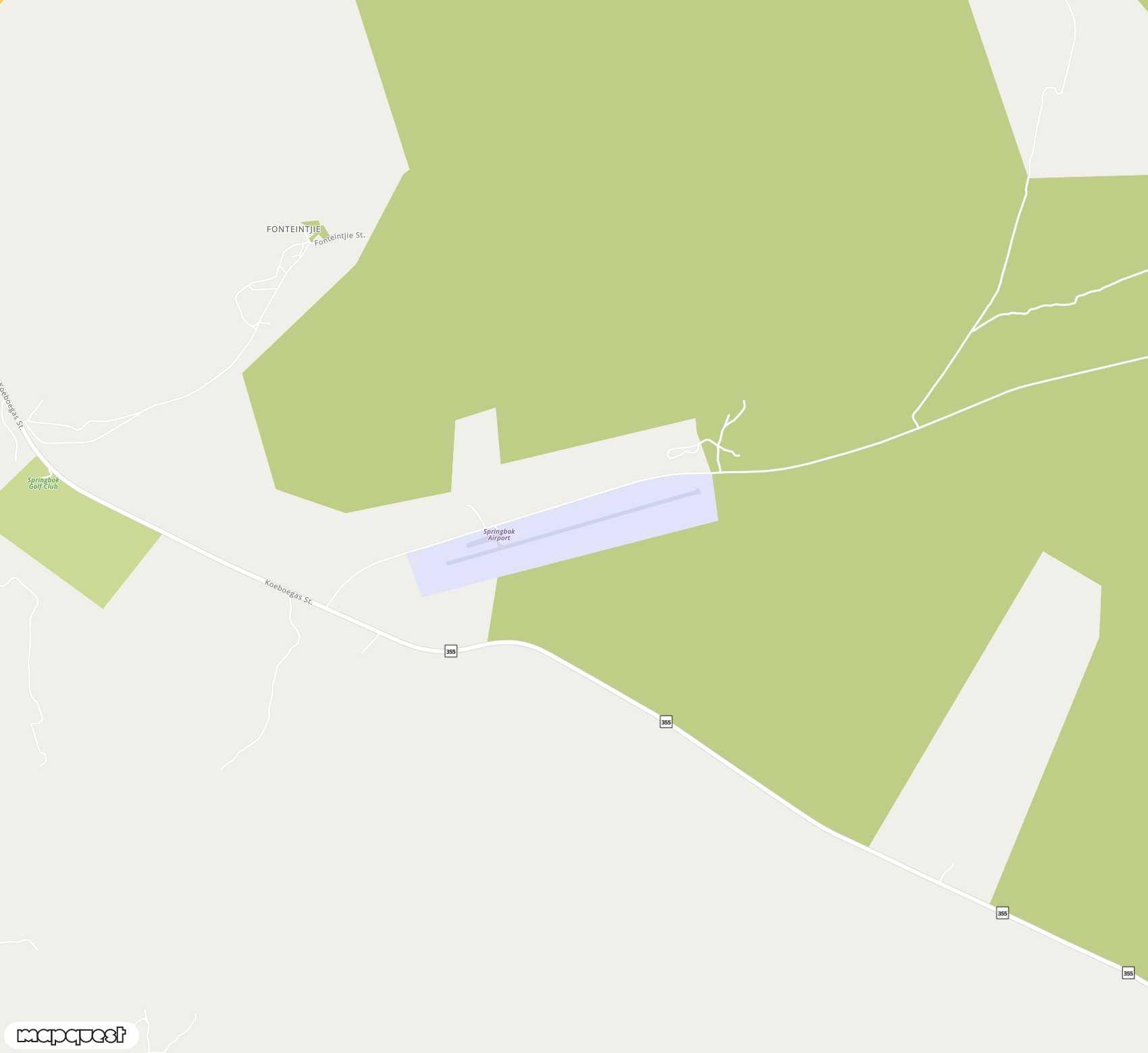 Carte de Springbok <span>airport (SBU)</span>