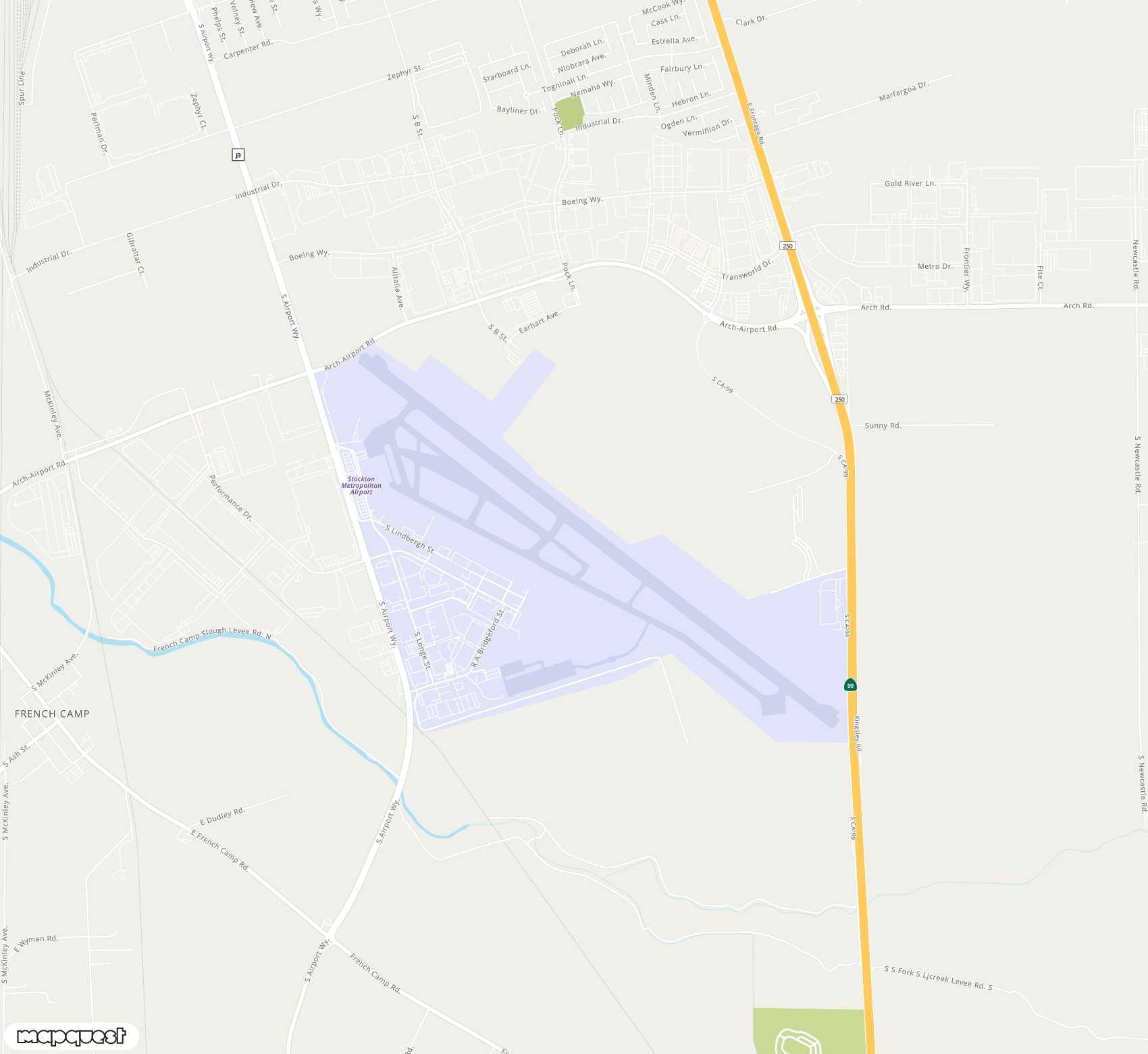 Carte de Stockton Metropolitan <span>airport (SCK)</span>